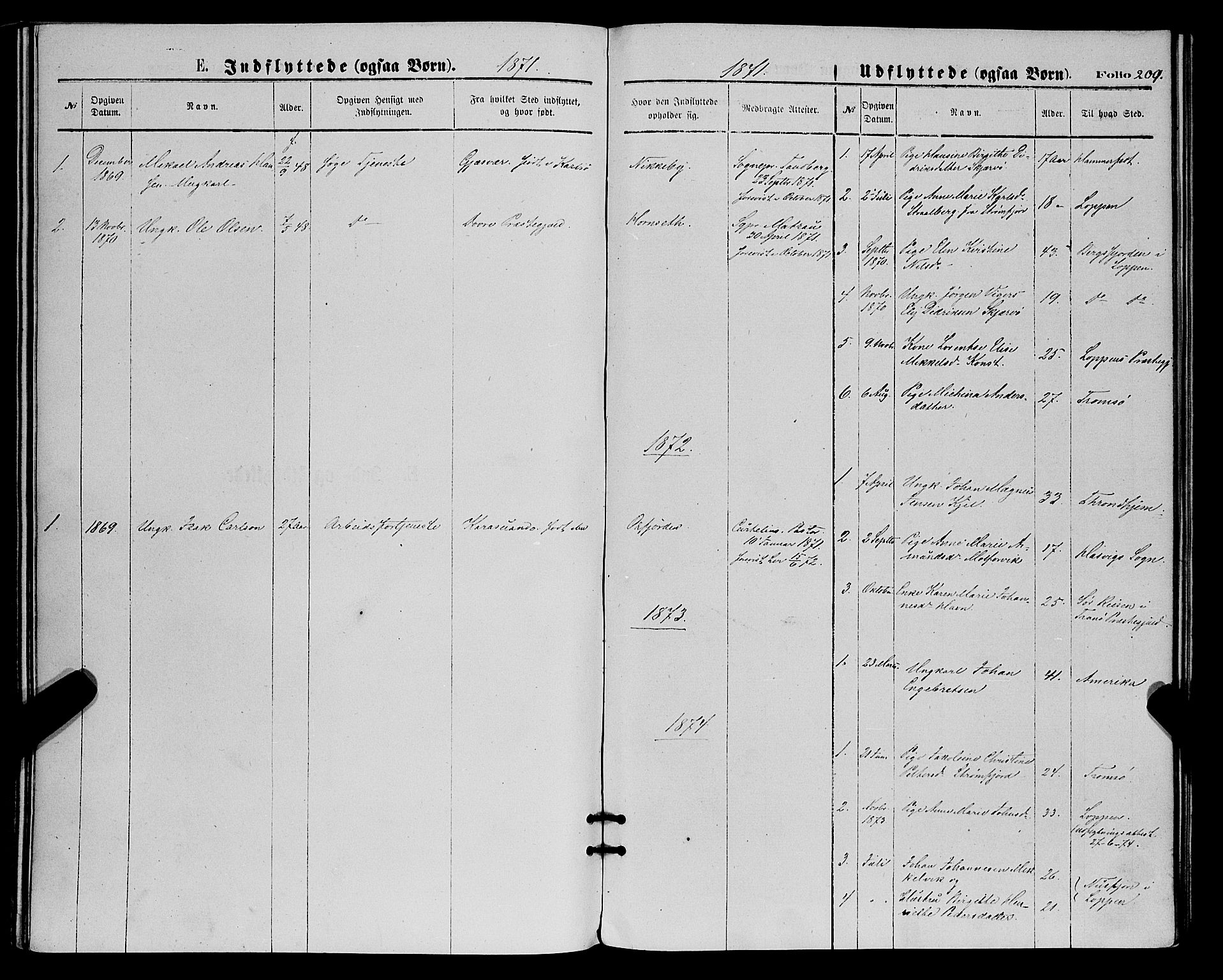 Skjervøy sokneprestkontor, SATØ/S-1300/H/Ha/Haa/L0008kirke: Parish register (official) no. 8, 1871-1877, p. 209