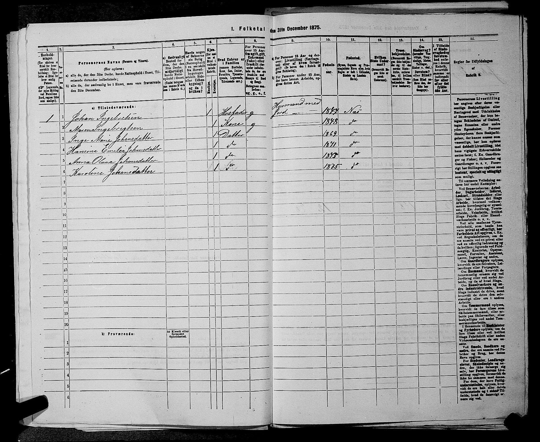 RA, 1875 census for 0236P Nes, 1875, p. 501