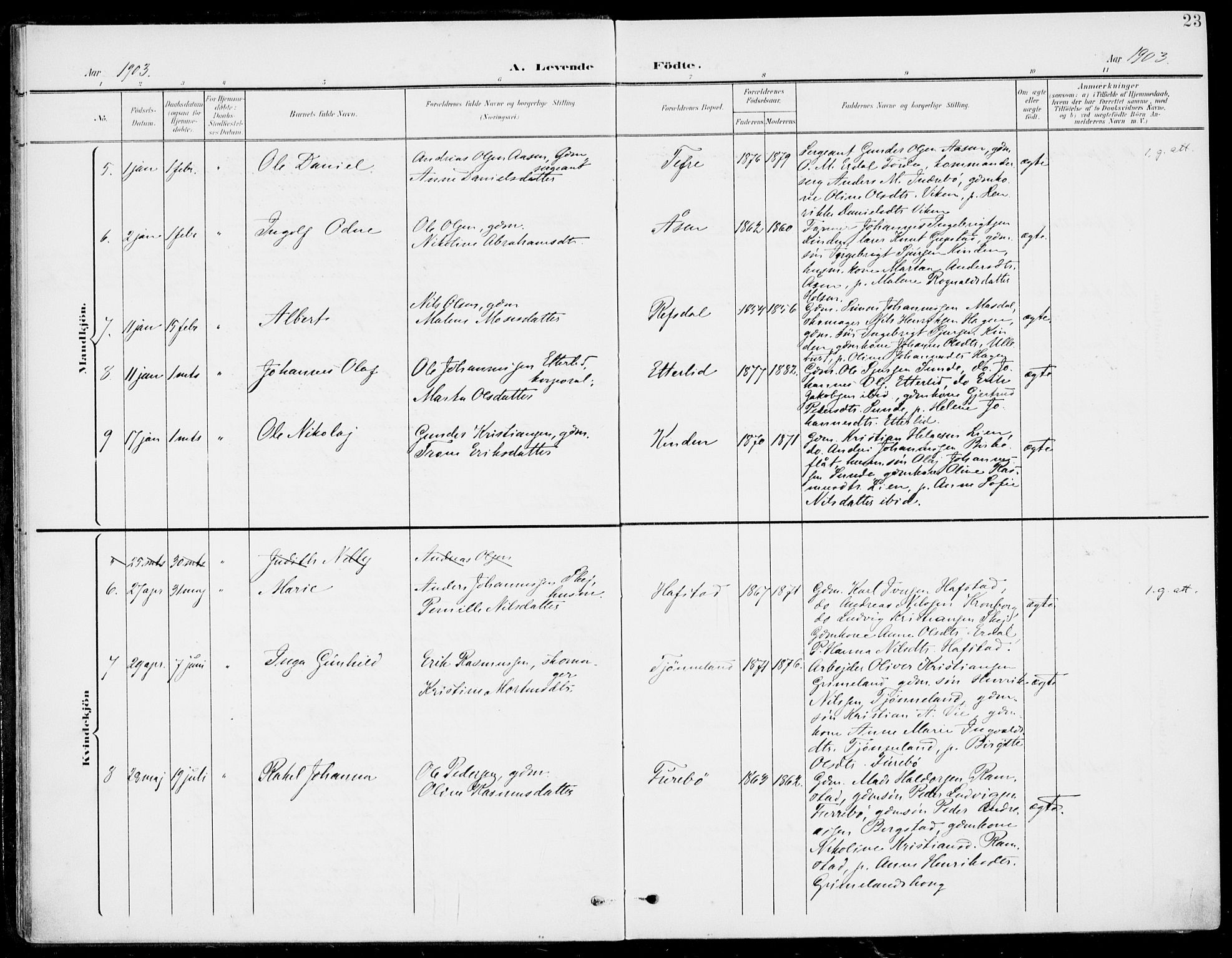 Førde sokneprestembete, SAB/A-79901/H/Haa/Haab/L0002: Parish register (official) no. B  2, 1899-1920, p. 23