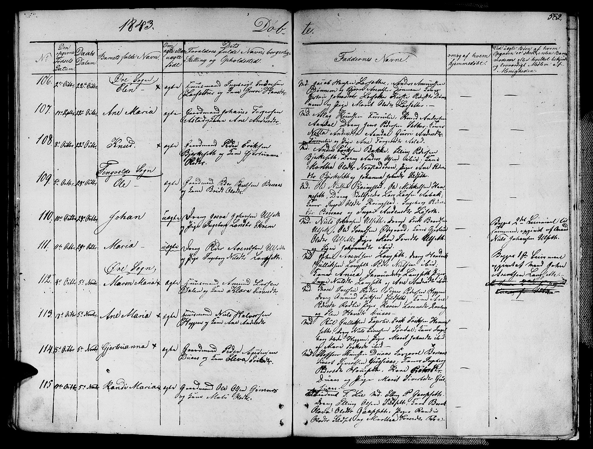 Ministerialprotokoller, klokkerbøker og fødselsregistre - Møre og Romsdal, AV/SAT-A-1454/586/L0983: Parish register (official) no. 586A09, 1829-1843, p. 582