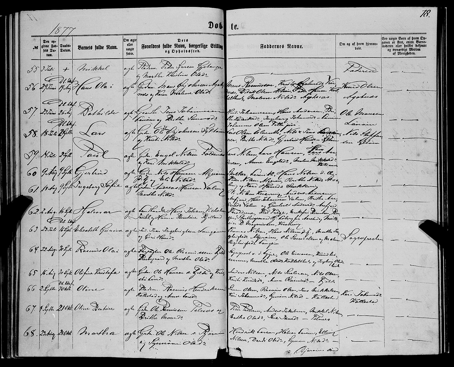 Fjell sokneprestembete, SAB/A-75301/H/Haa: Parish register (official) no. A 3, 1864-1877, p. 78