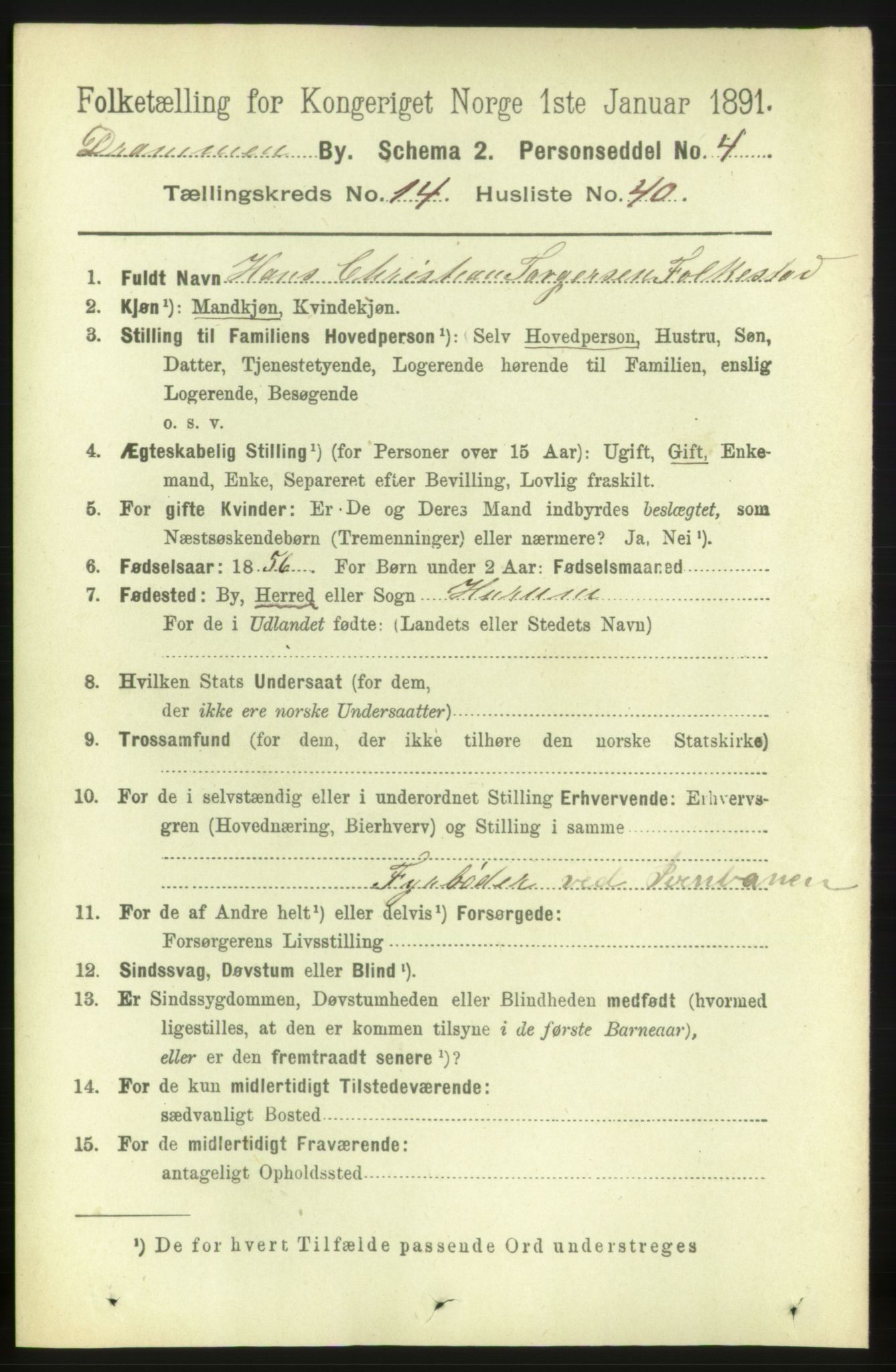 RA, 1891 census for 0602 Drammen, 1891, p. 10487