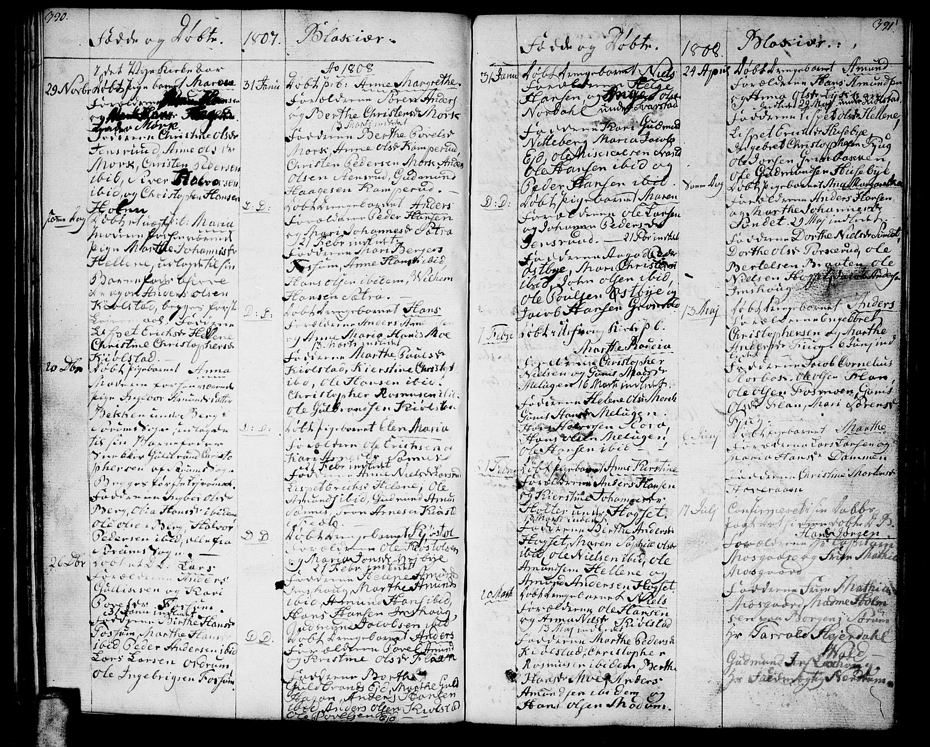 Aurskog prestekontor Kirkebøker, SAO/A-10304a/F/Fa/L0004: Parish register (official) no. I 4, 1807-1814, p. 390-391