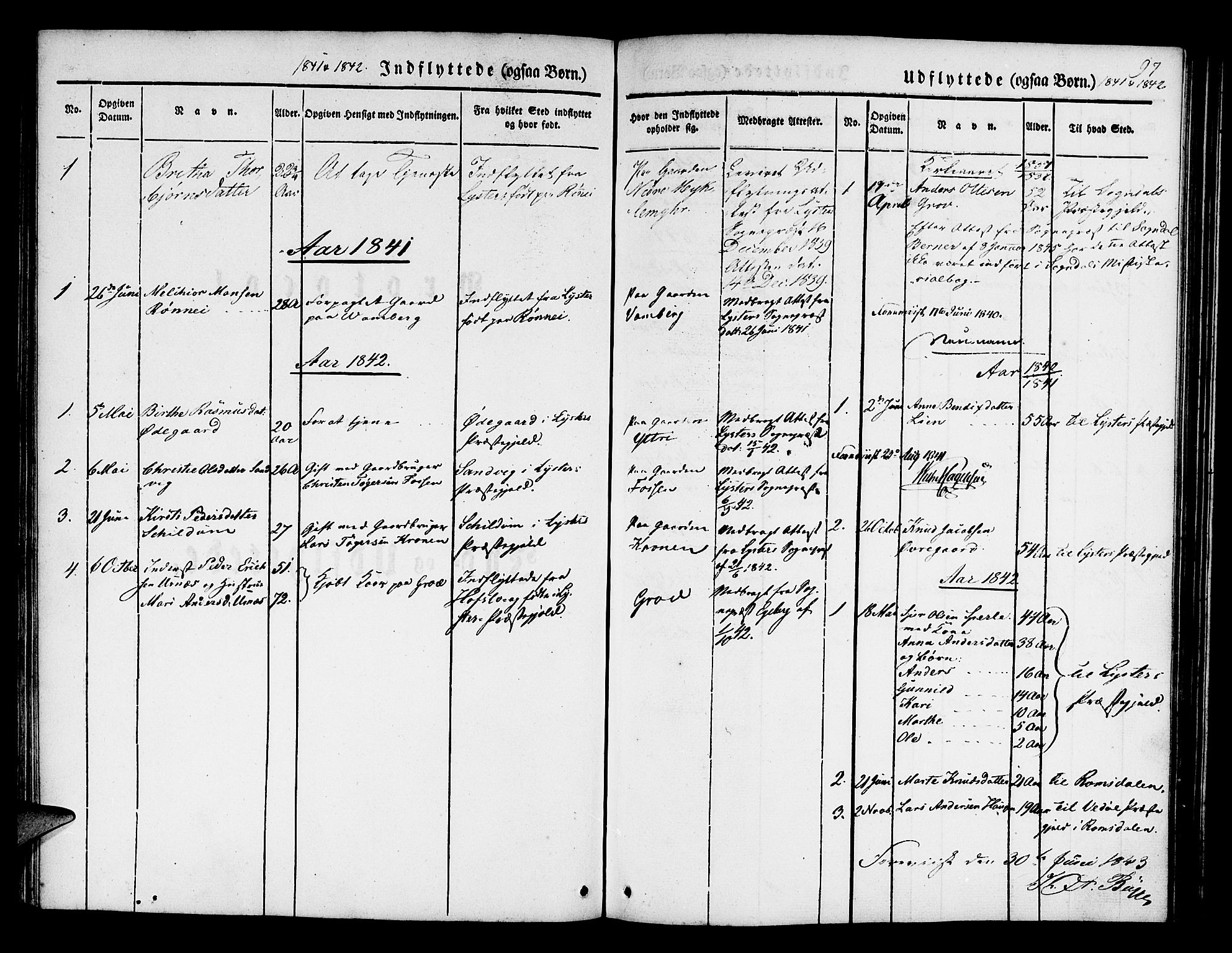 Jostedal sokneprestembete, SAB/A-80601/H/Haa/Haaa/L0004: Parish register (official) no. A 4, 1837-1848, p. 97