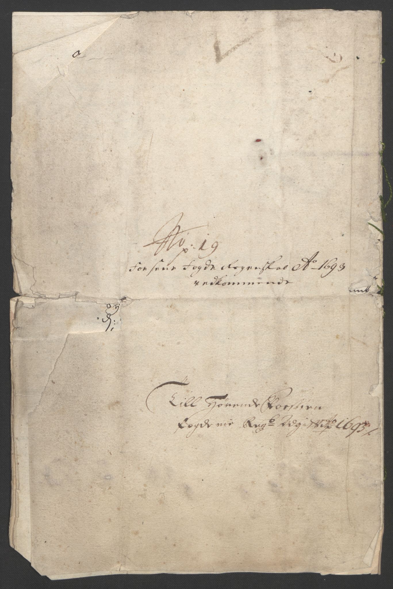 Rentekammeret inntil 1814, Reviderte regnskaper, Fogderegnskap, AV/RA-EA-4092/R57/L3849: Fogderegnskap Fosen, 1692-1693, p. 581