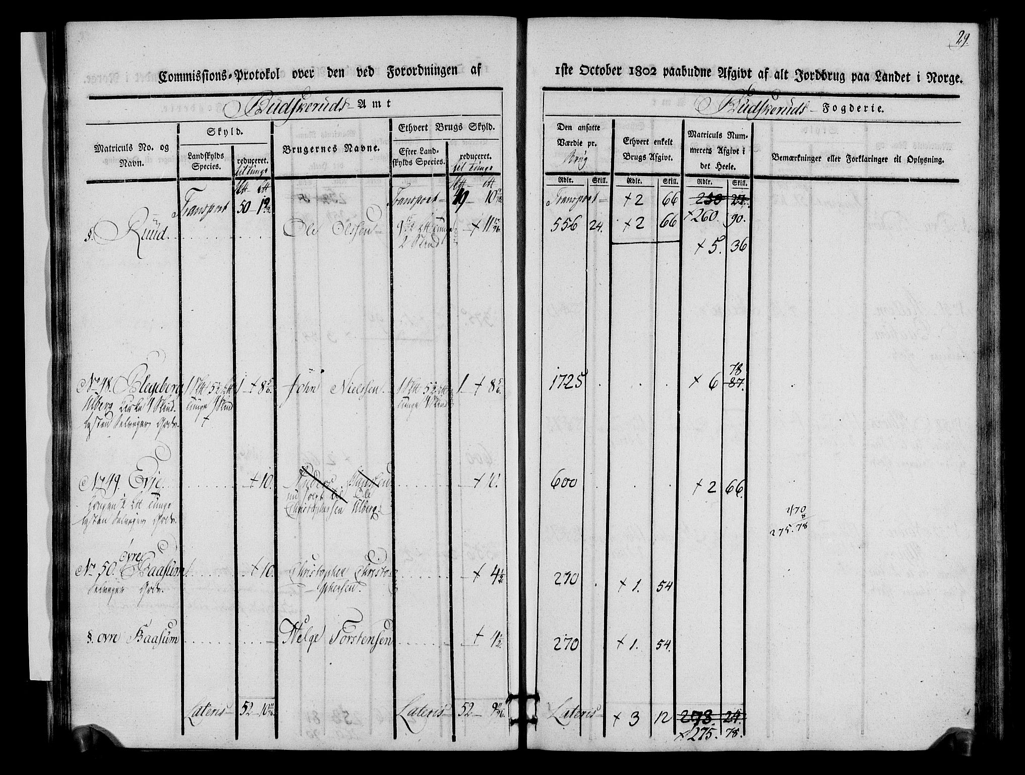 Rentekammeret inntil 1814, Realistisk ordnet avdeling, AV/RA-EA-4070/N/Ne/Nea/L0060: Buskerud fogderi. Kommisjonsprotokoll for Sigdal prestegjeld, 1803, p. 29