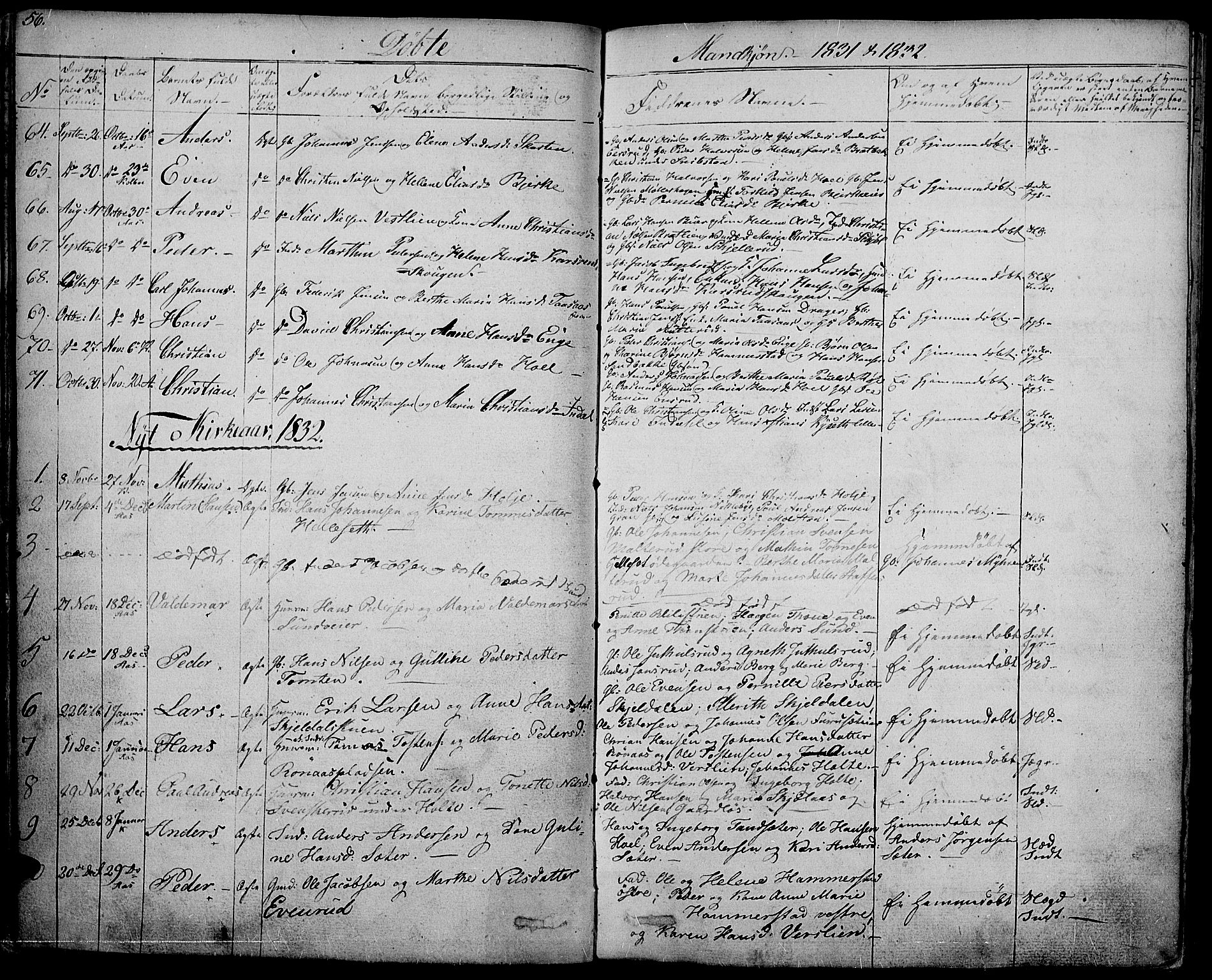 Vestre Toten prestekontor, SAH/PREST-108/H/Ha/Haa/L0002: Parish register (official) no. 2, 1825-1837, p. 56