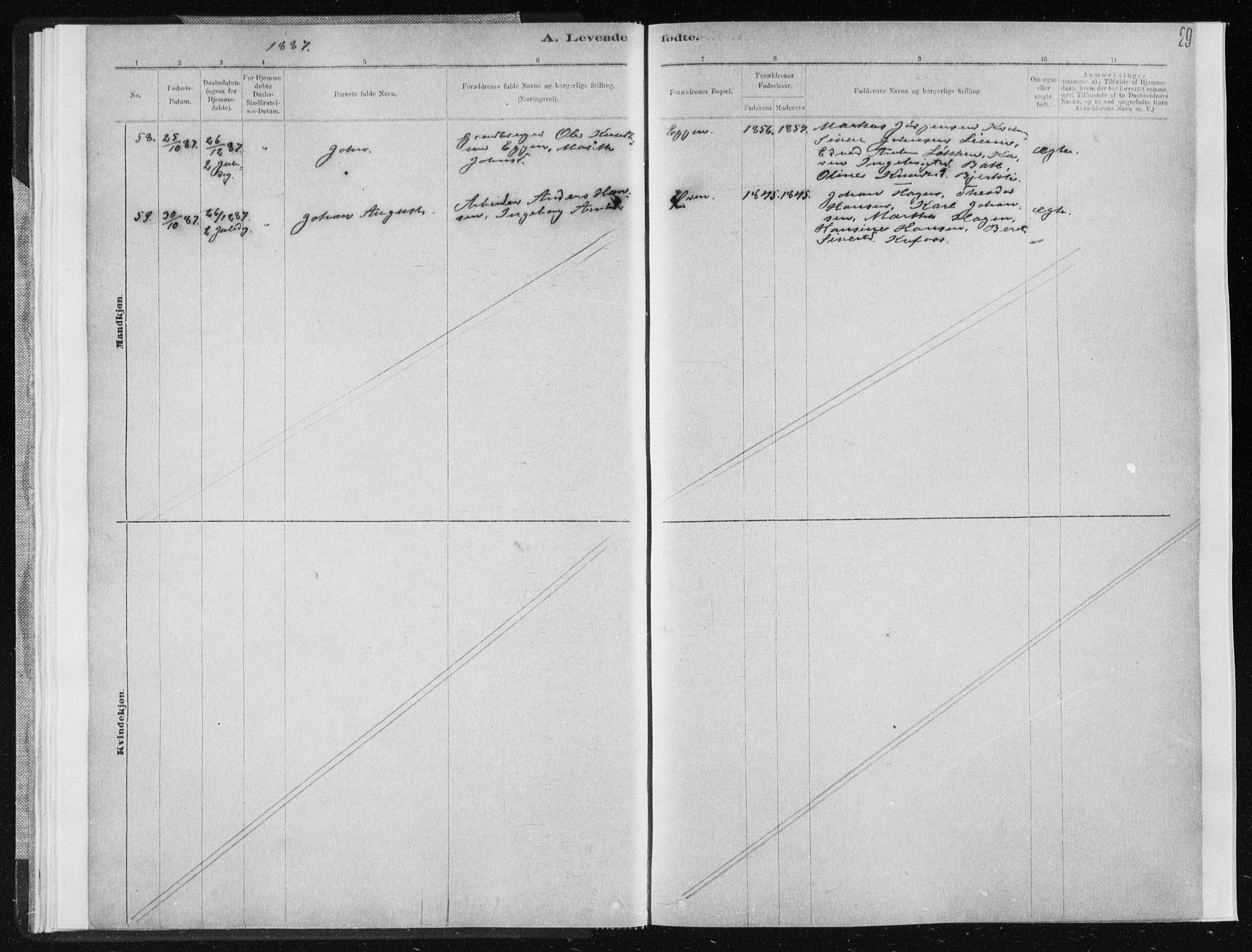 Ministerialprotokoller, klokkerbøker og fødselsregistre - Sør-Trøndelag, SAT/A-1456/668/L0818: Parish register (copy) no. 668C07, 1885-1898, p. 29