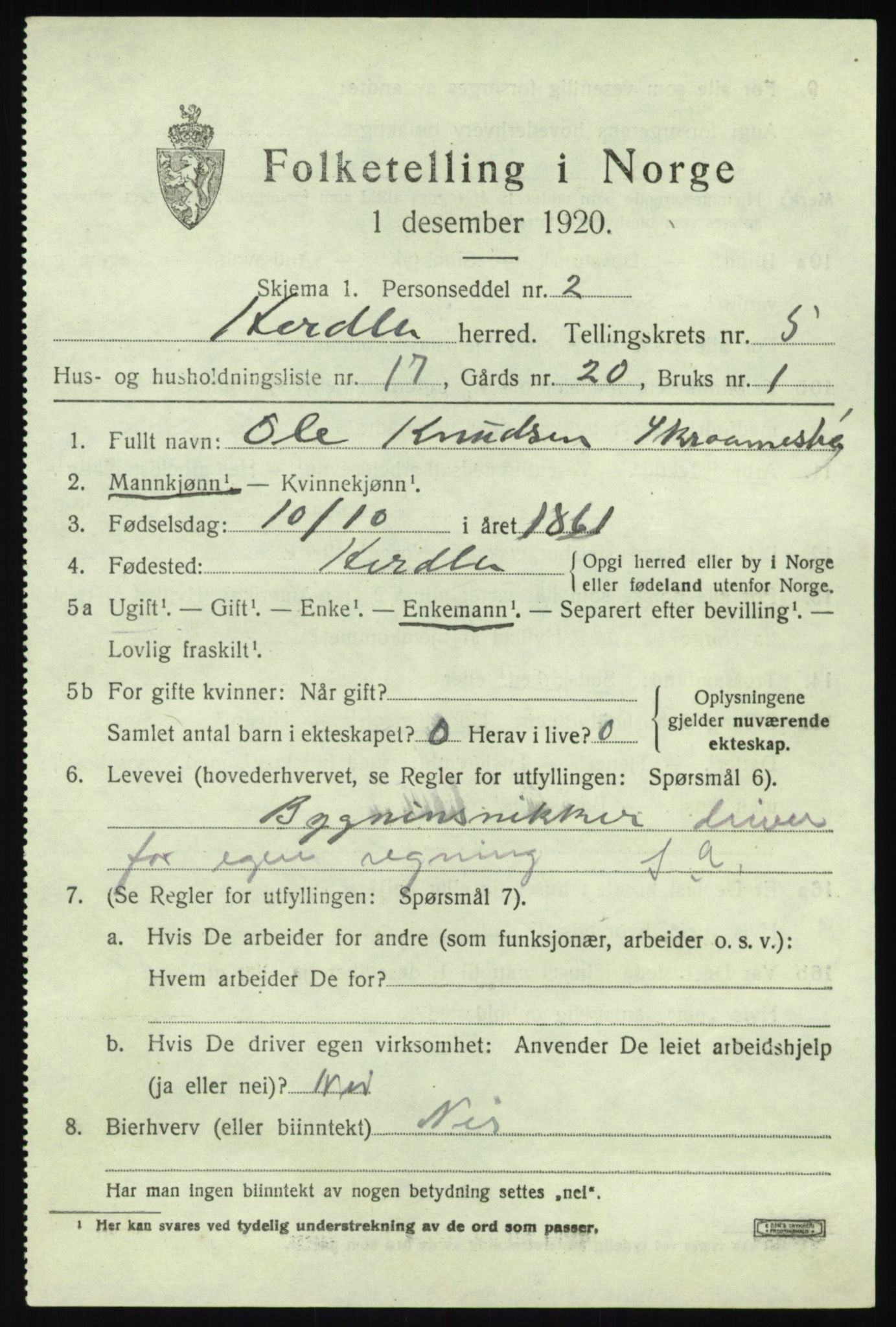 SAB, 1920 census for Herdla, 1920, p. 4029