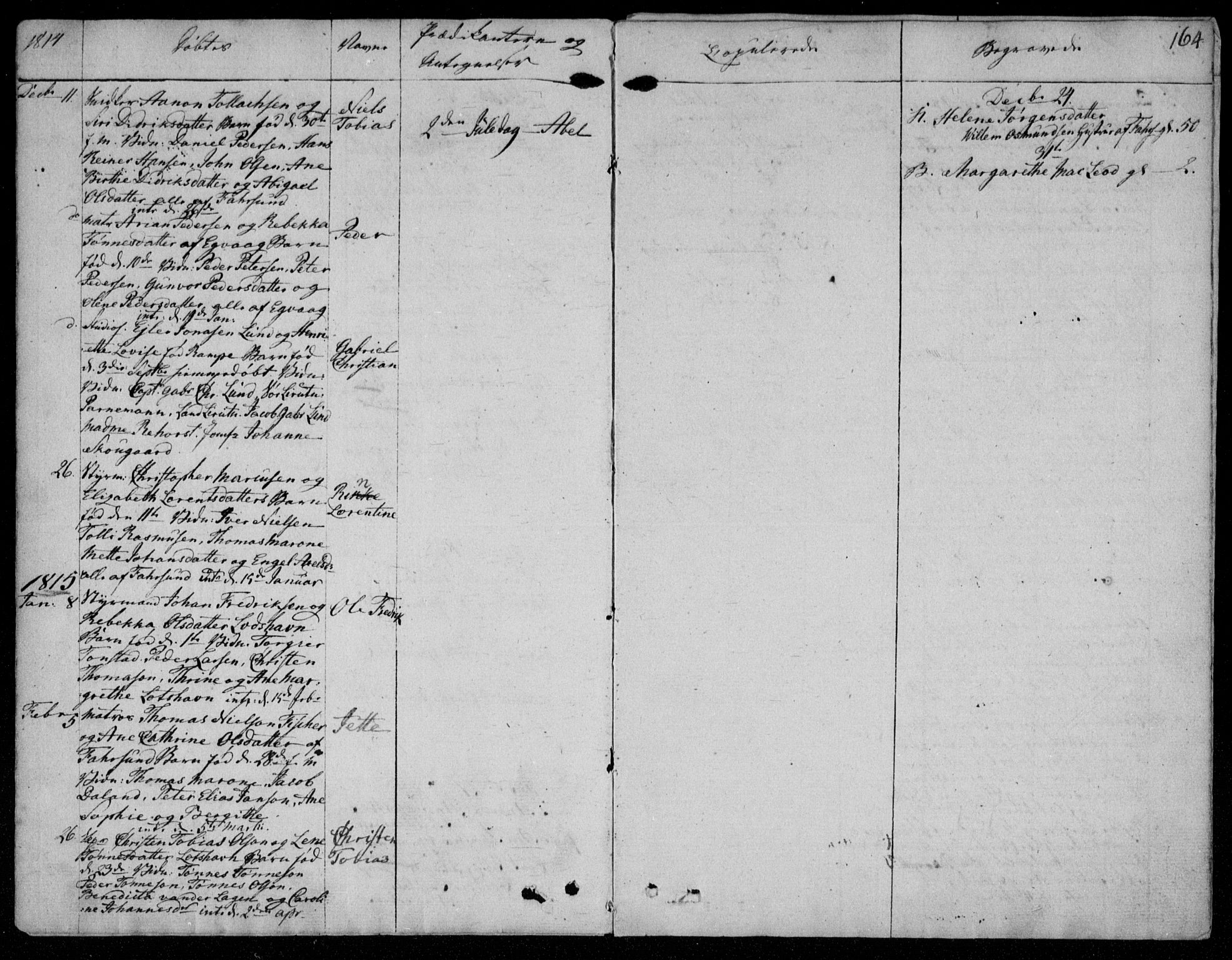 Farsund sokneprestkontor, SAK/1111-0009/F/Fa/L0001: Parish register (official) no. A 1, 1784-1815, p. 164