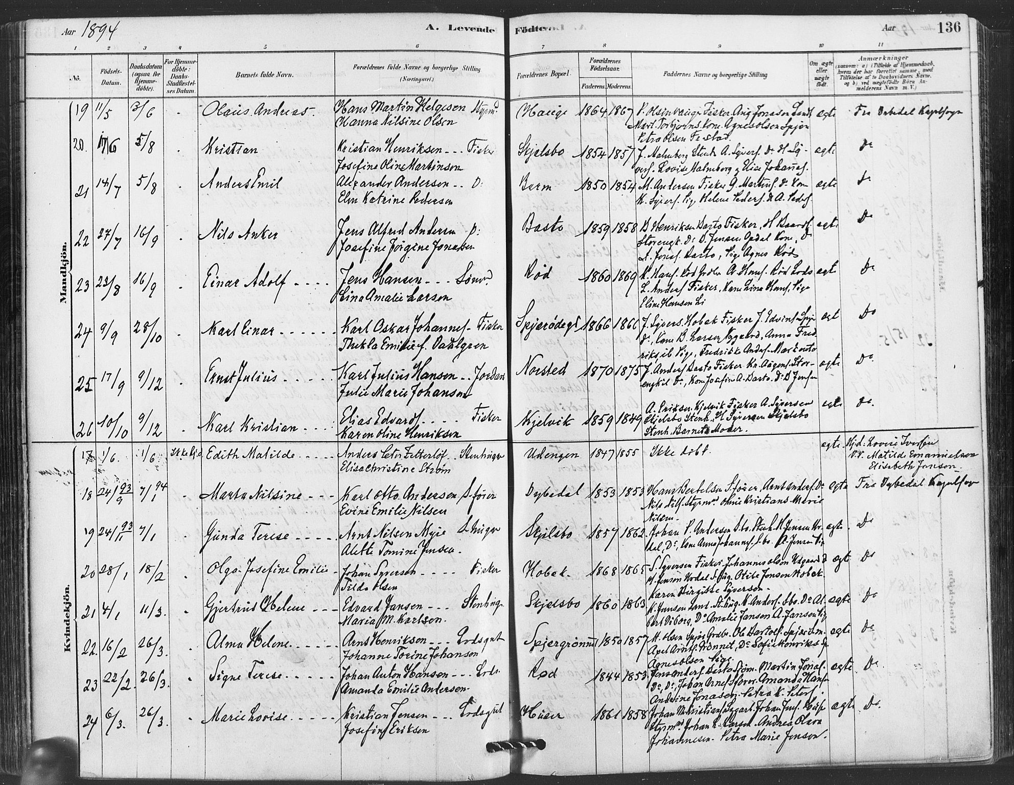 Hvaler prestekontor Kirkebøker, SAO/A-2001/F/Fa/L0008: Parish register (official) no. I 8, 1878-1895, p. 136