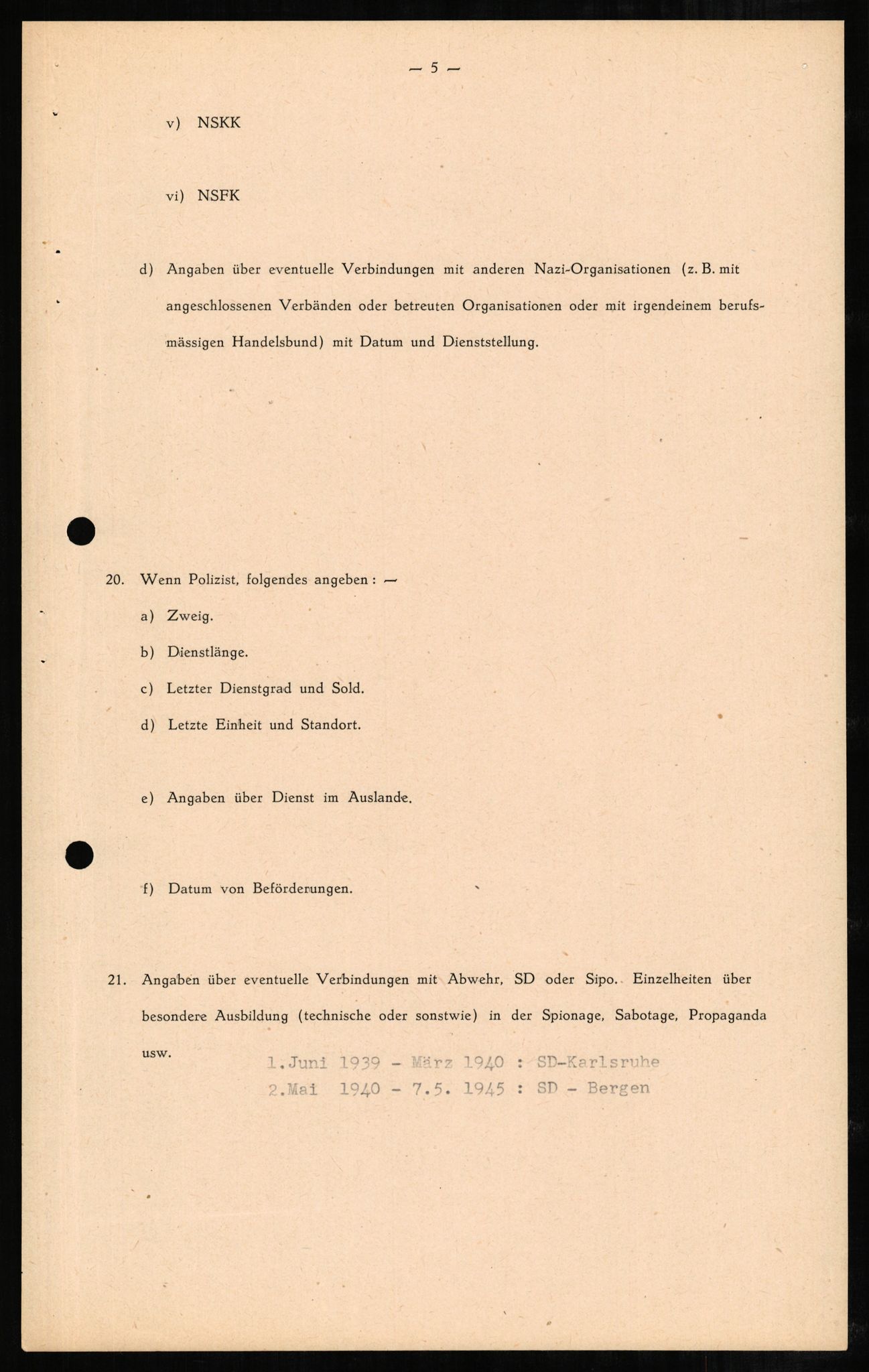 Forsvaret, Forsvarets overkommando II, AV/RA-RAFA-3915/D/Db/L0002: CI Questionaires. Tyske okkupasjonsstyrker i Norge. Tyskere., 1945-1946, p. 340