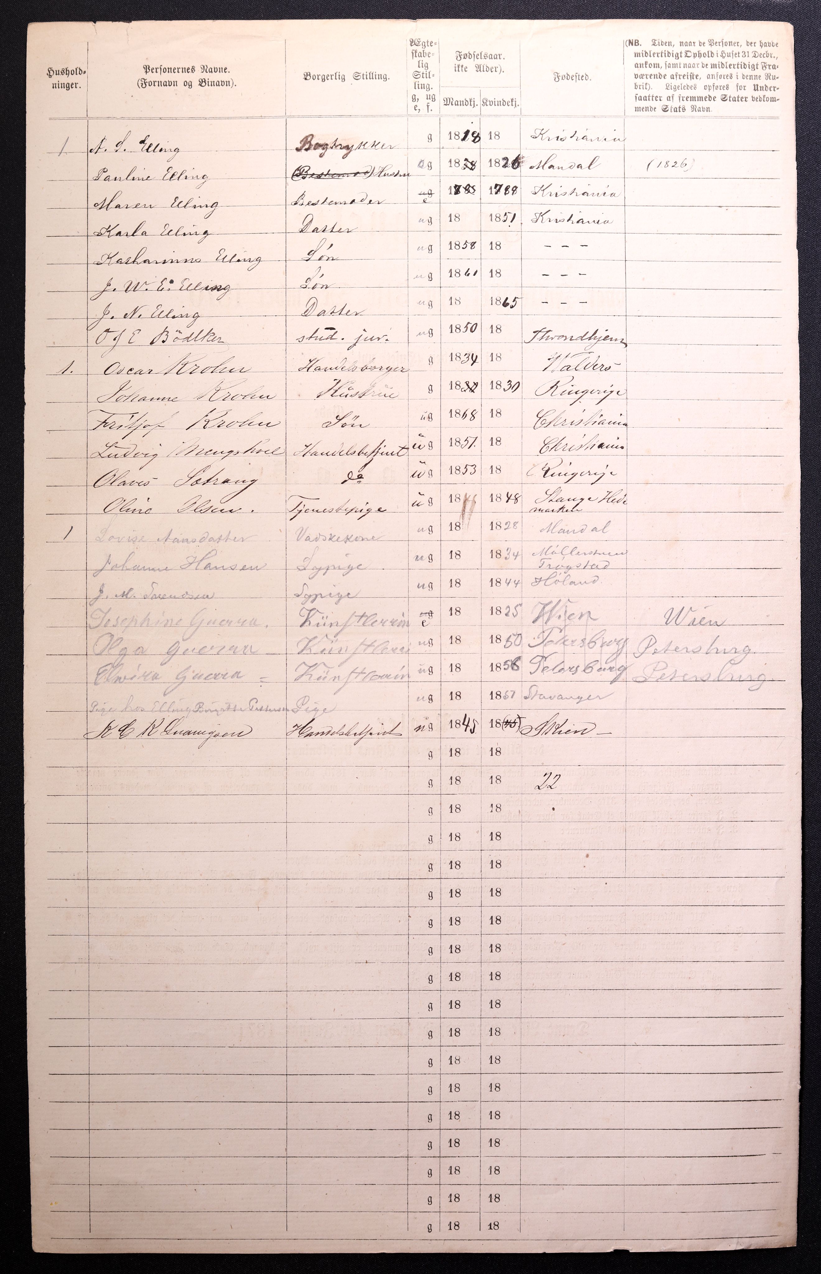 RA, 1870 census for 0301 Kristiania, 1870, p. 4311