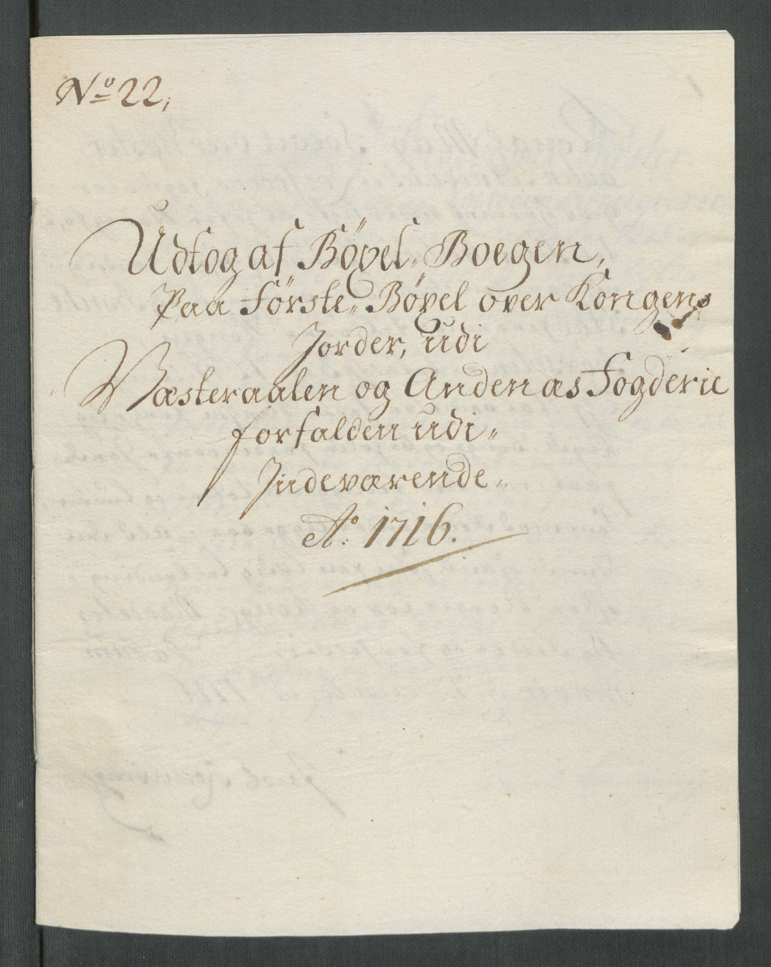 Rentekammeret inntil 1814, Reviderte regnskaper, Fogderegnskap, AV/RA-EA-4092/R67/L4682: Fogderegnskap Vesterålen, Andenes og Lofoten, 1716, p. 152