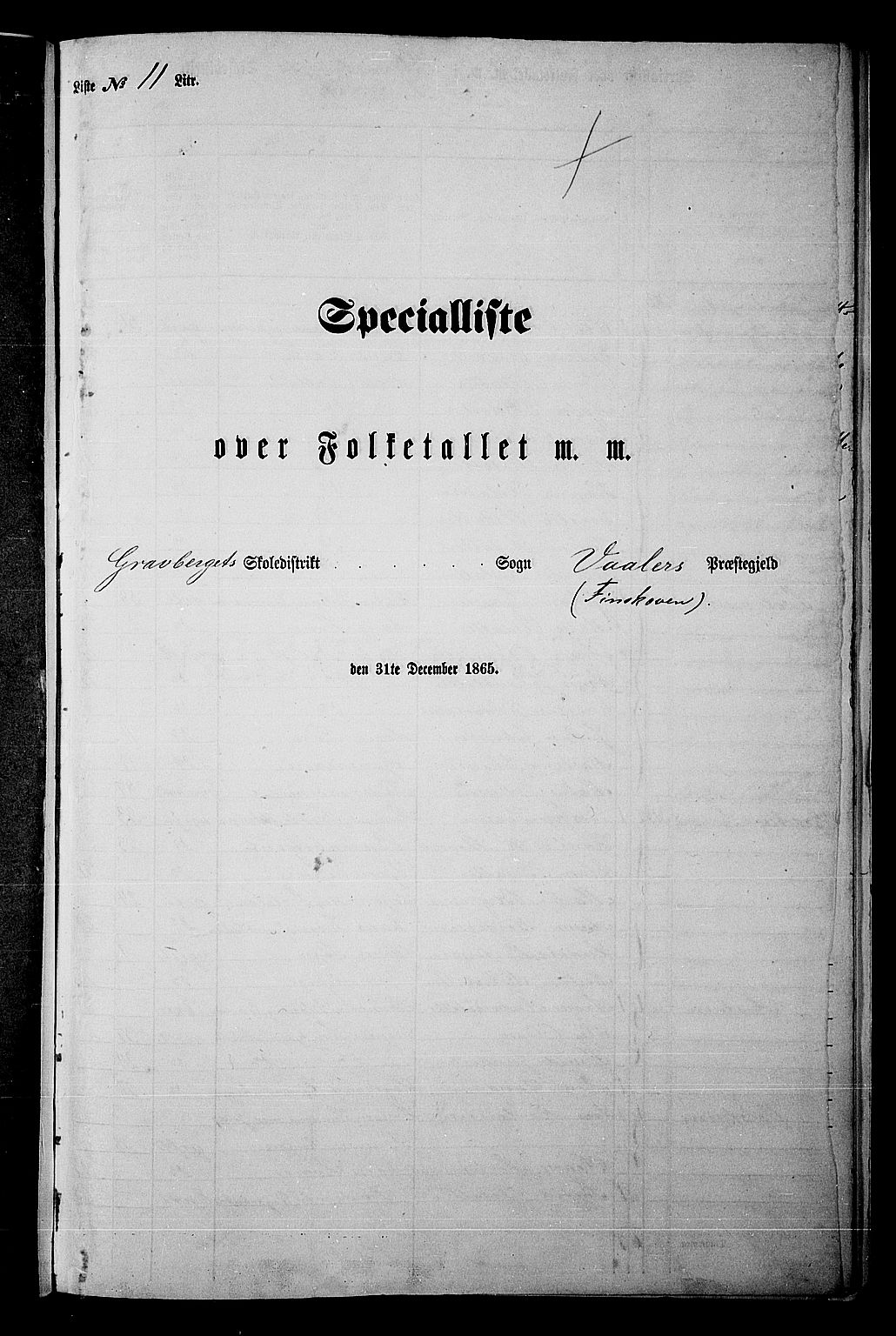 RA, 1865 census for Våler, 1865, p. 155