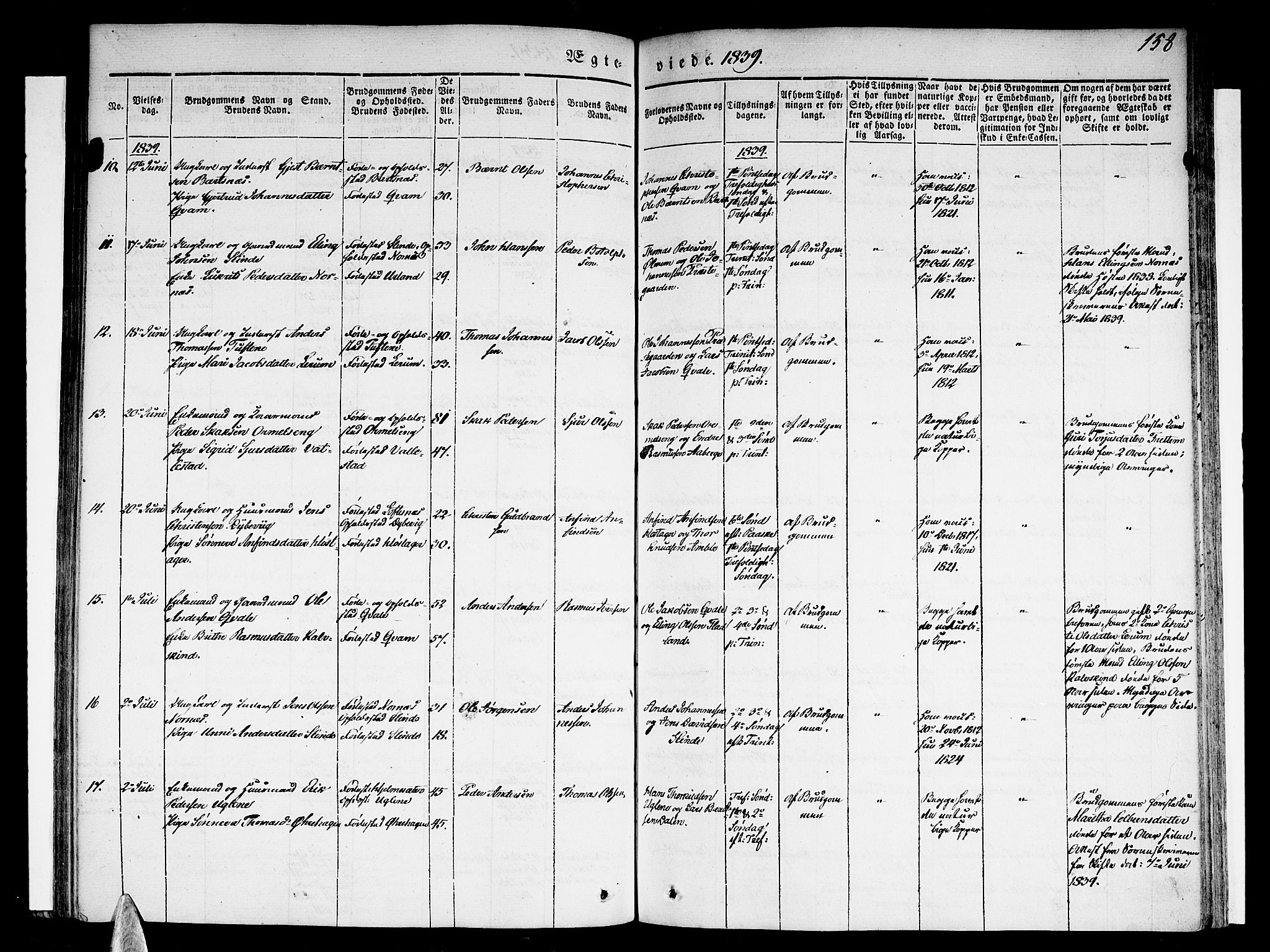 Sogndal sokneprestembete, AV/SAB-A-81301/H/Haa/Haaa/L0011: Parish register (official) no. A 11, 1839-1847, p. 158