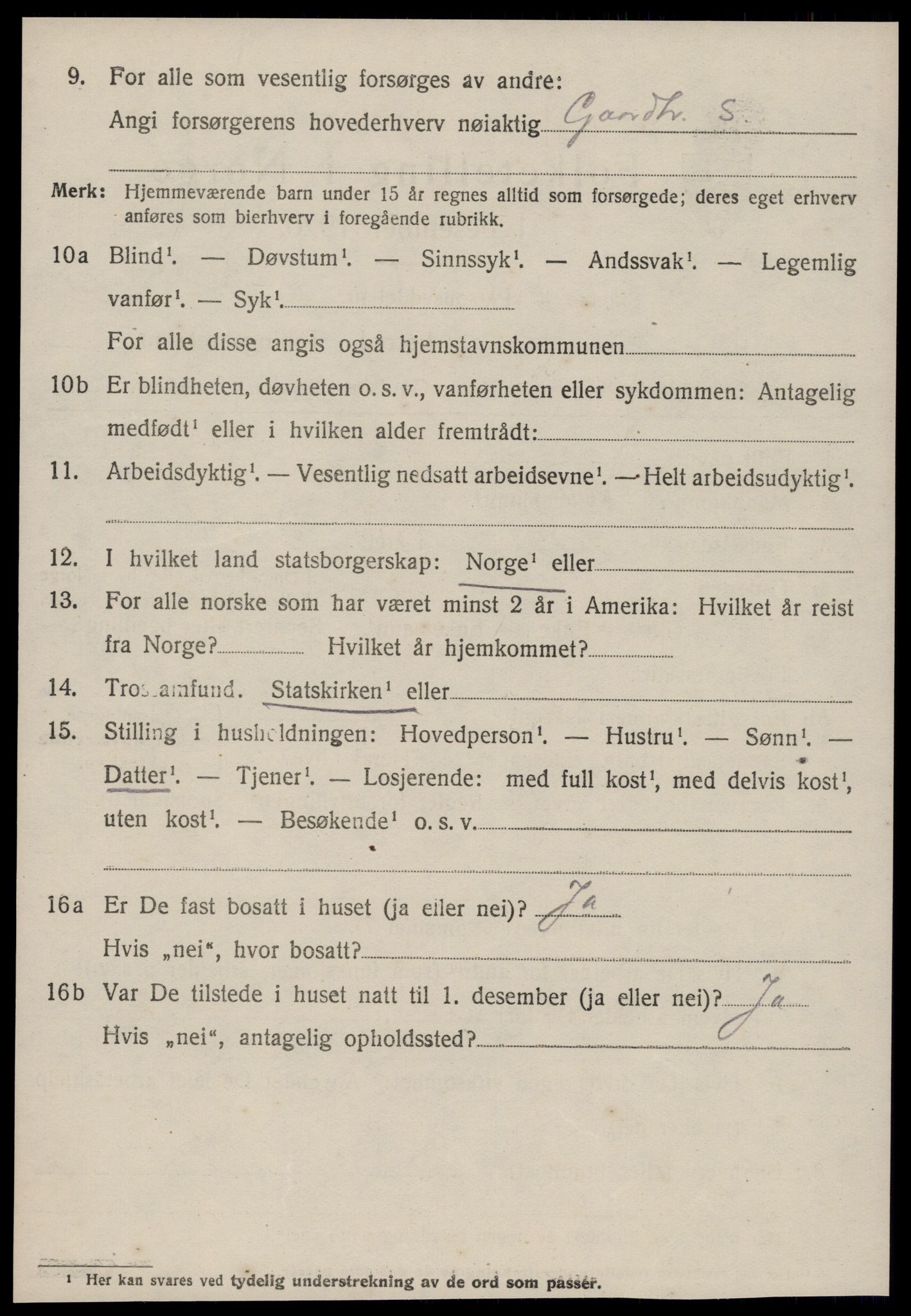 SAT, 1920 census for Voll, 1920, p. 1178