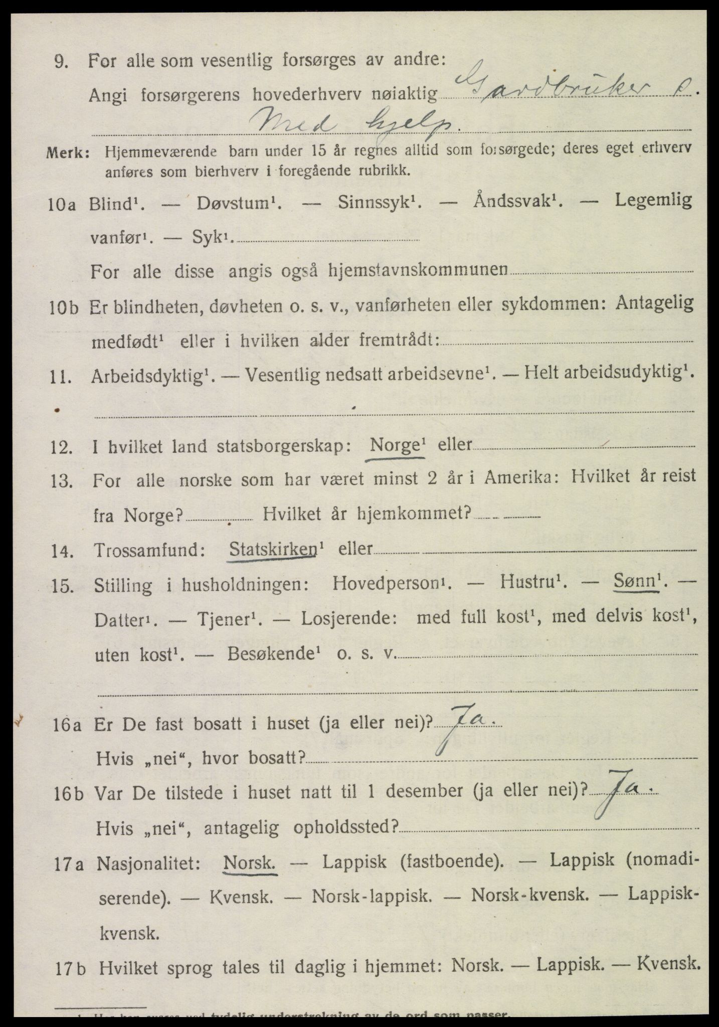 SAT, 1920 census for Lånke, 1920, p. 659