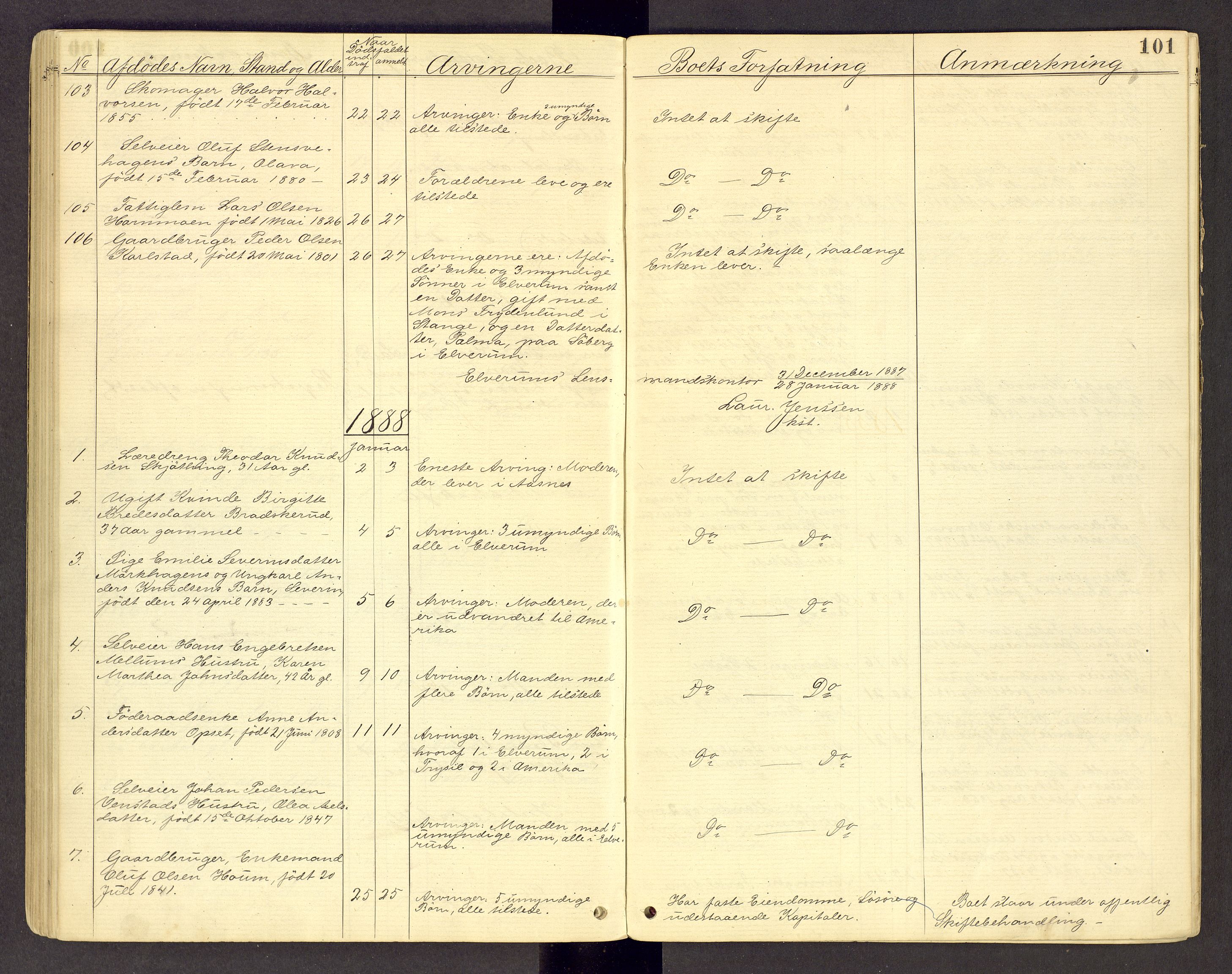 Sør-Østerdal sorenskriveri, AV/SAH-TING-018/J/Jg/L0003: Dødsfallsjournal, 1874-1889, p. 101