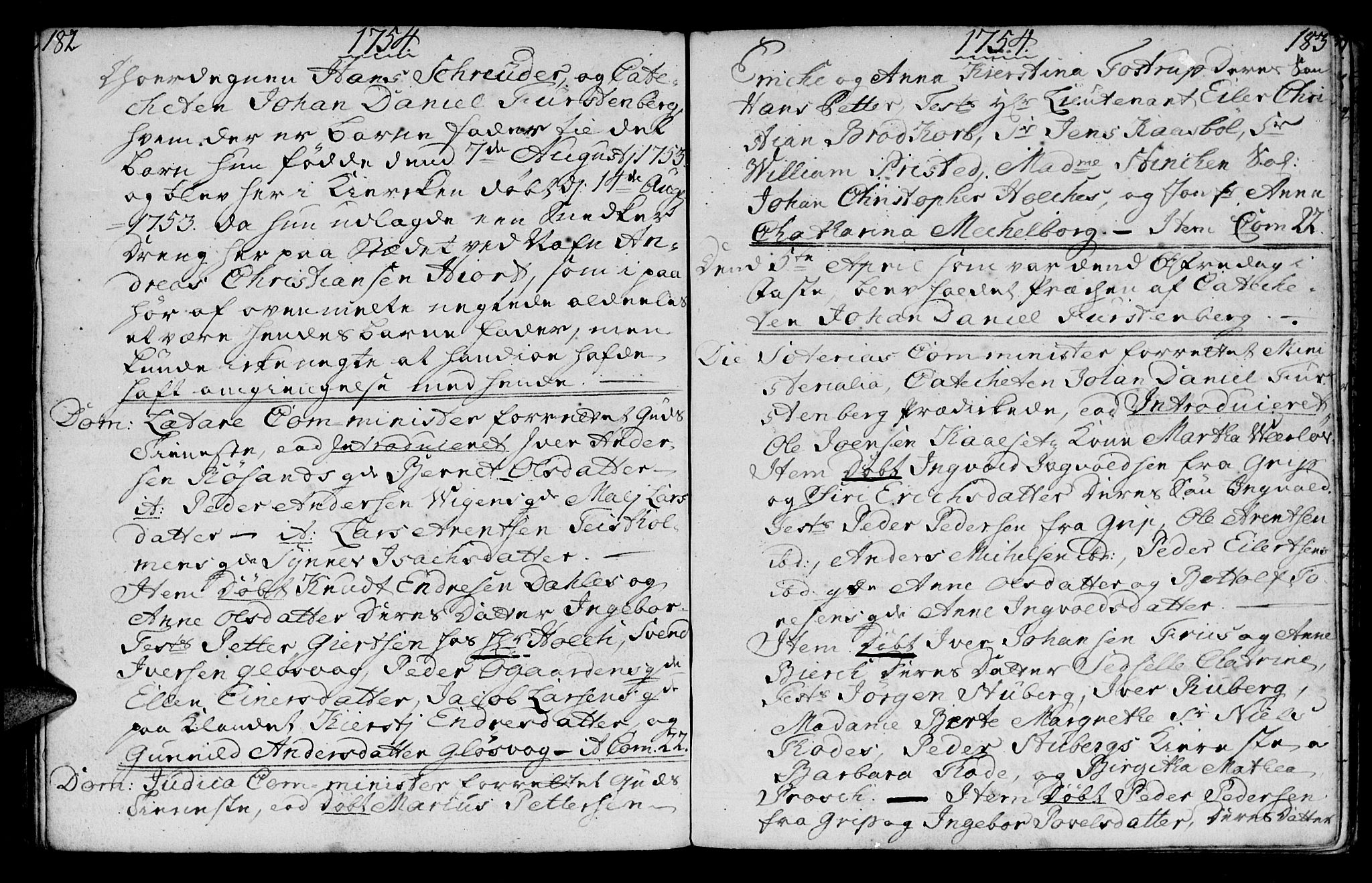 Ministerialprotokoller, klokkerbøker og fødselsregistre - Møre og Romsdal, SAT/A-1454/572/L0839: Parish register (official) no. 572A02, 1739-1754, p. 182-183