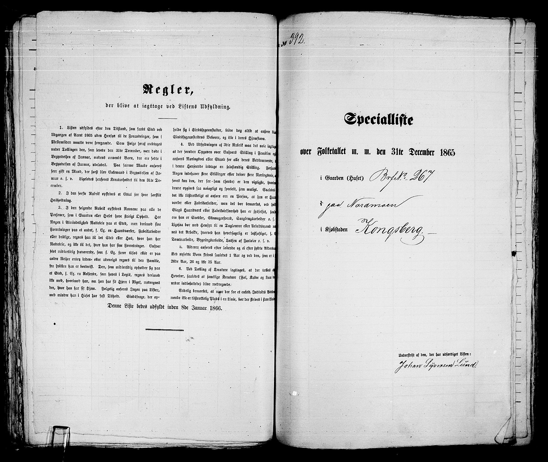 RA, 1865 census for Kongsberg/Kongsberg, 1865, p. 801