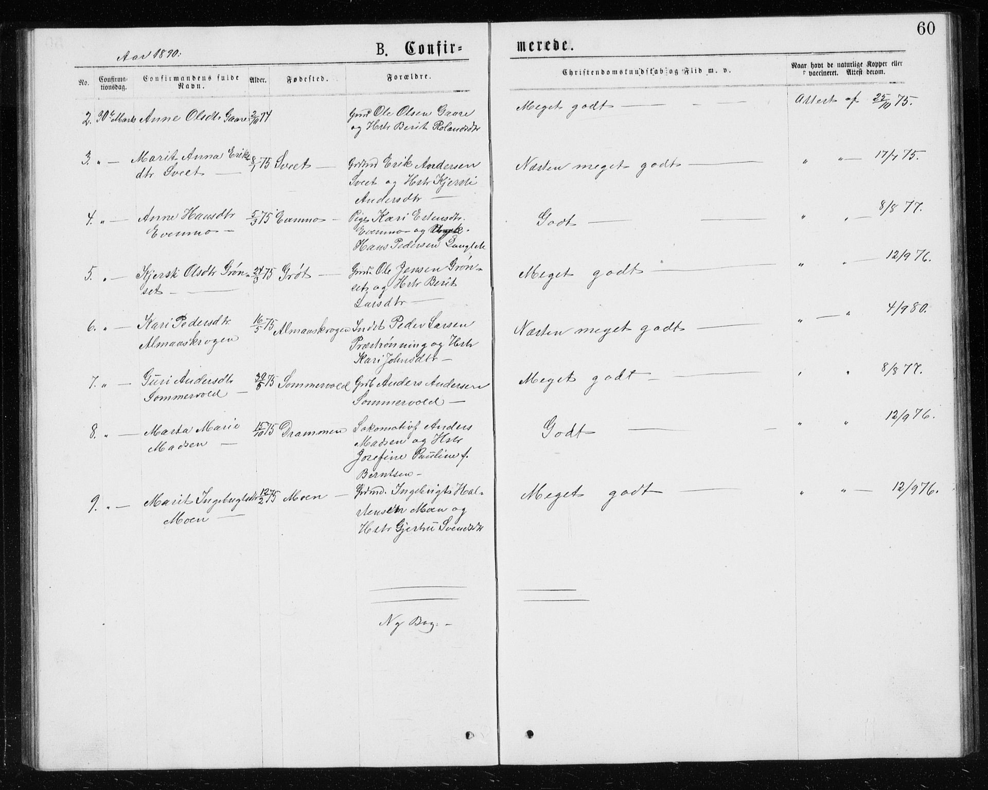 Ministerialprotokoller, klokkerbøker og fødselsregistre - Sør-Trøndelag, SAT/A-1456/685/L0977: Parish register (copy) no. 685C02, 1879-1890, p. 60