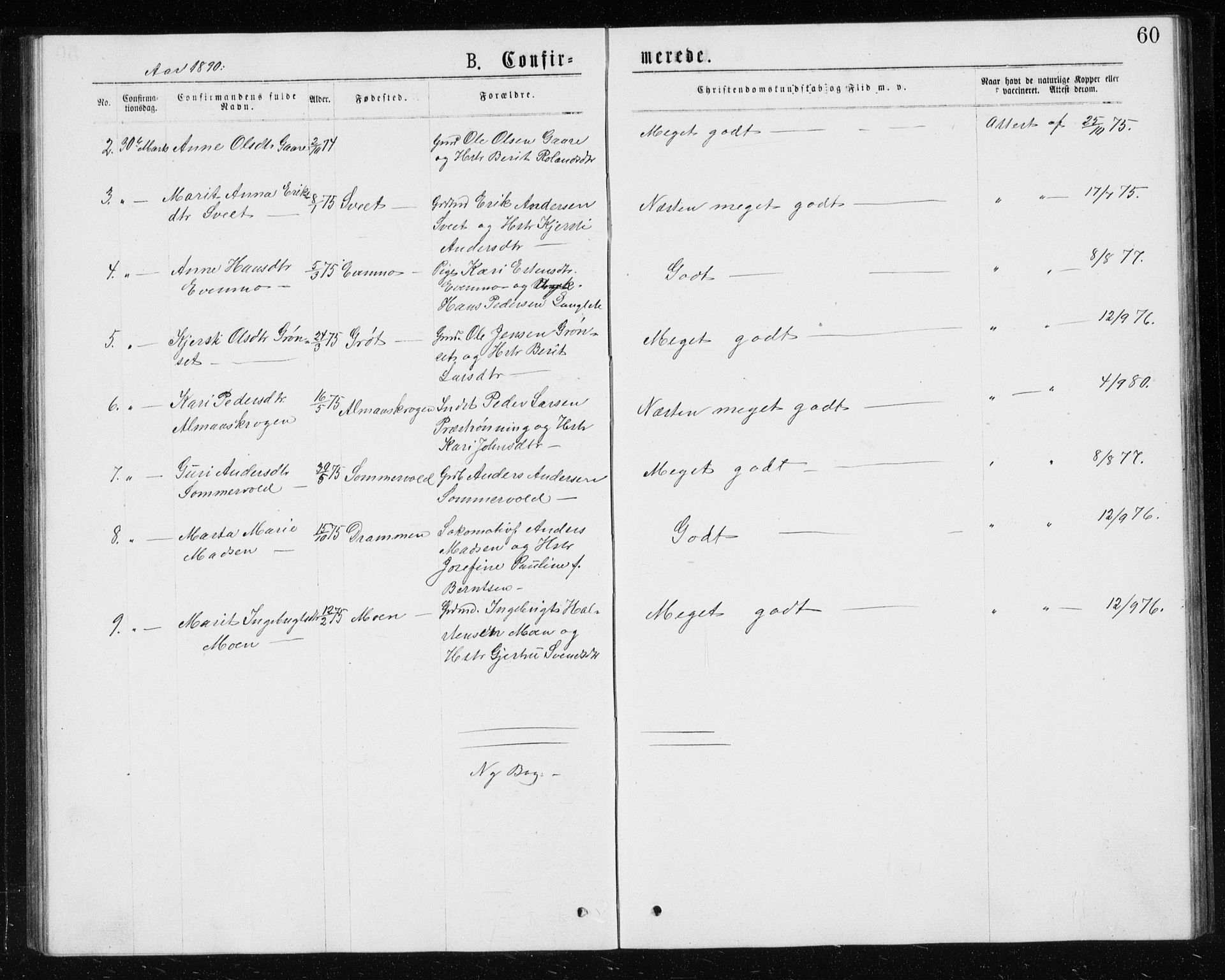 Ministerialprotokoller, klokkerbøker og fødselsregistre - Sør-Trøndelag, AV/SAT-A-1456/685/L0977: Parish register (copy) no. 685C02, 1879-1890, p. 60