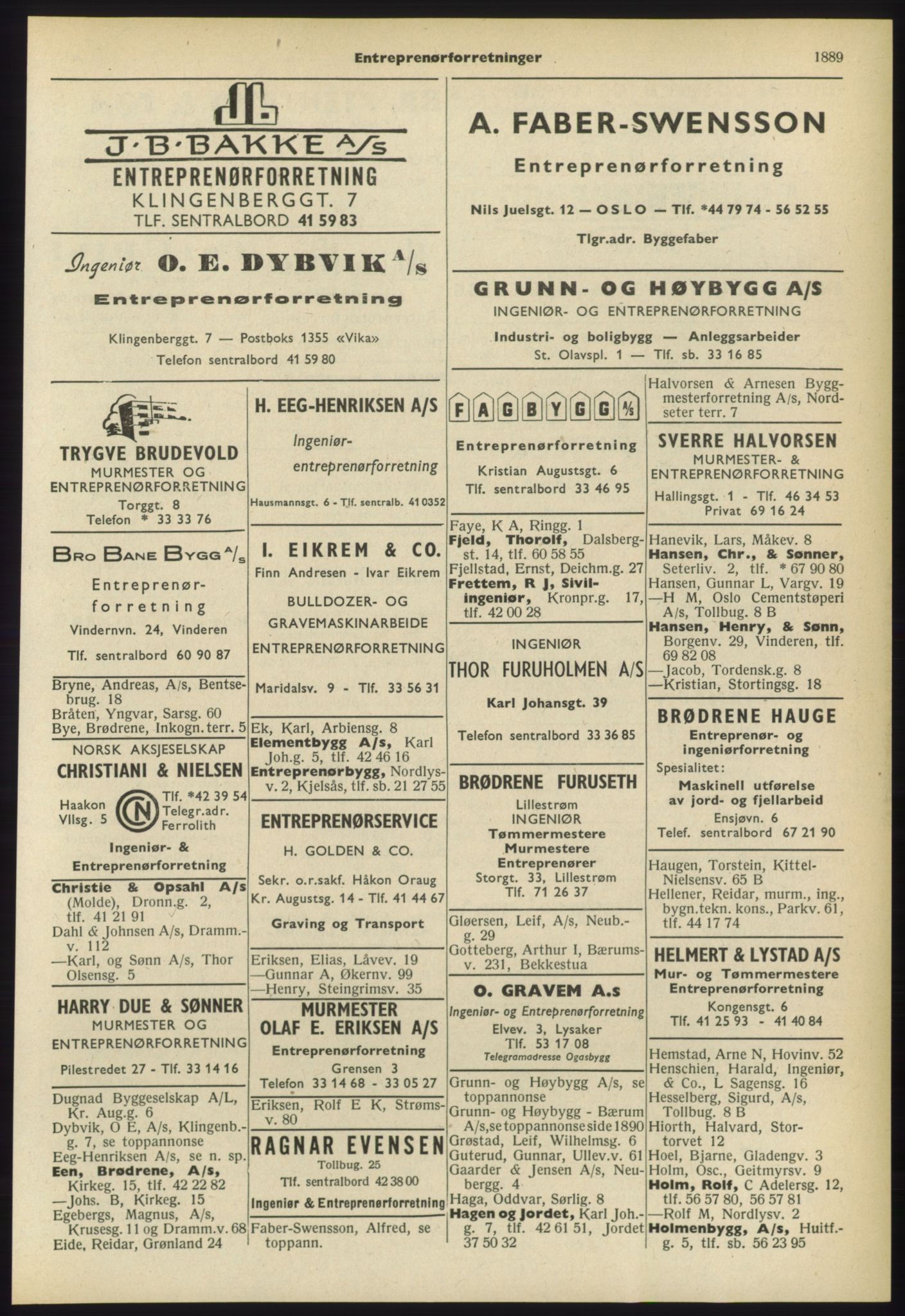 Kristiania/Oslo adressebok, PUBL/-, 1960-1961, p. 1889