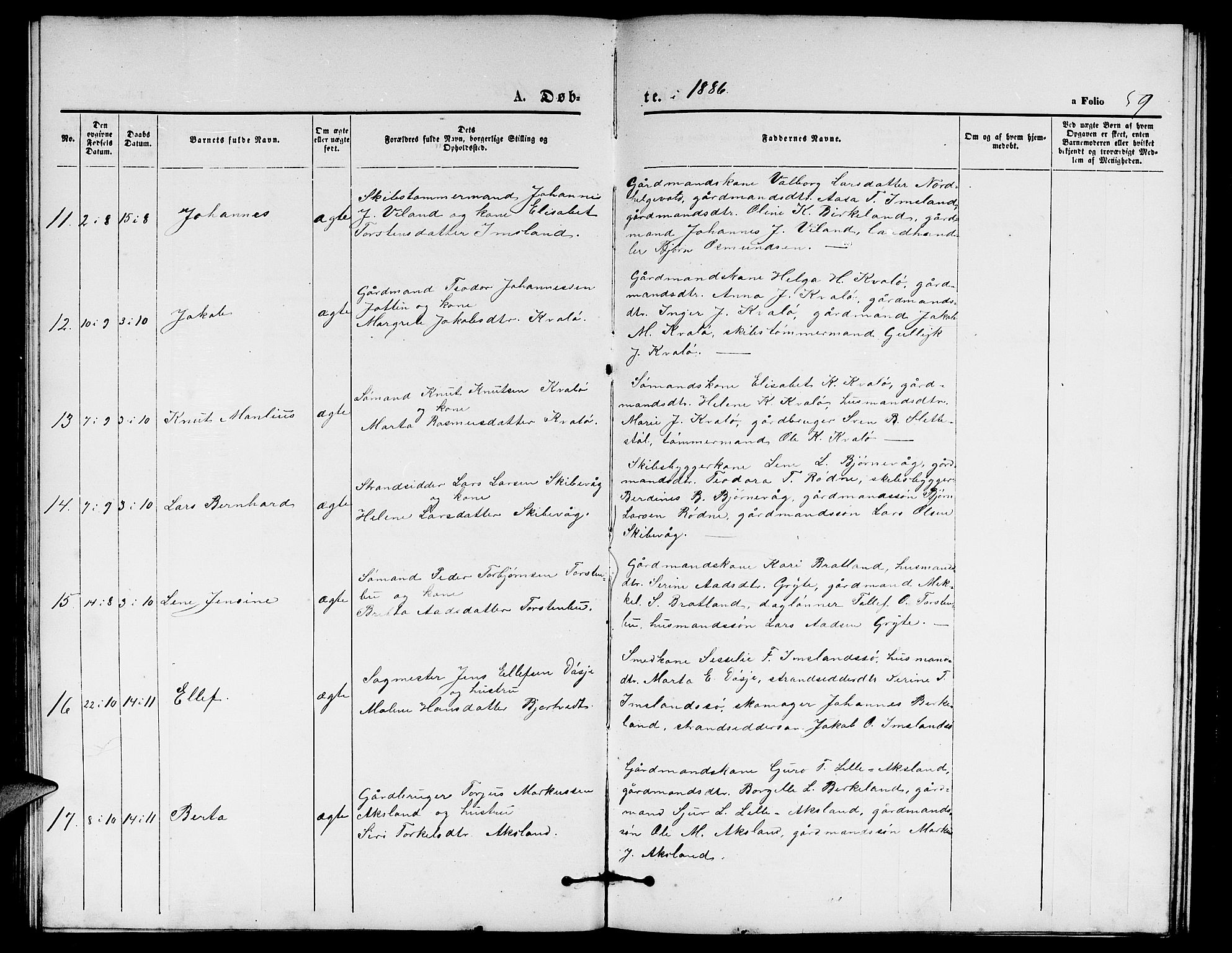 Vikedal sokneprestkontor, SAST/A-101840/01/V: Parish register (copy) no. B 4, 1868-1890, p. 59