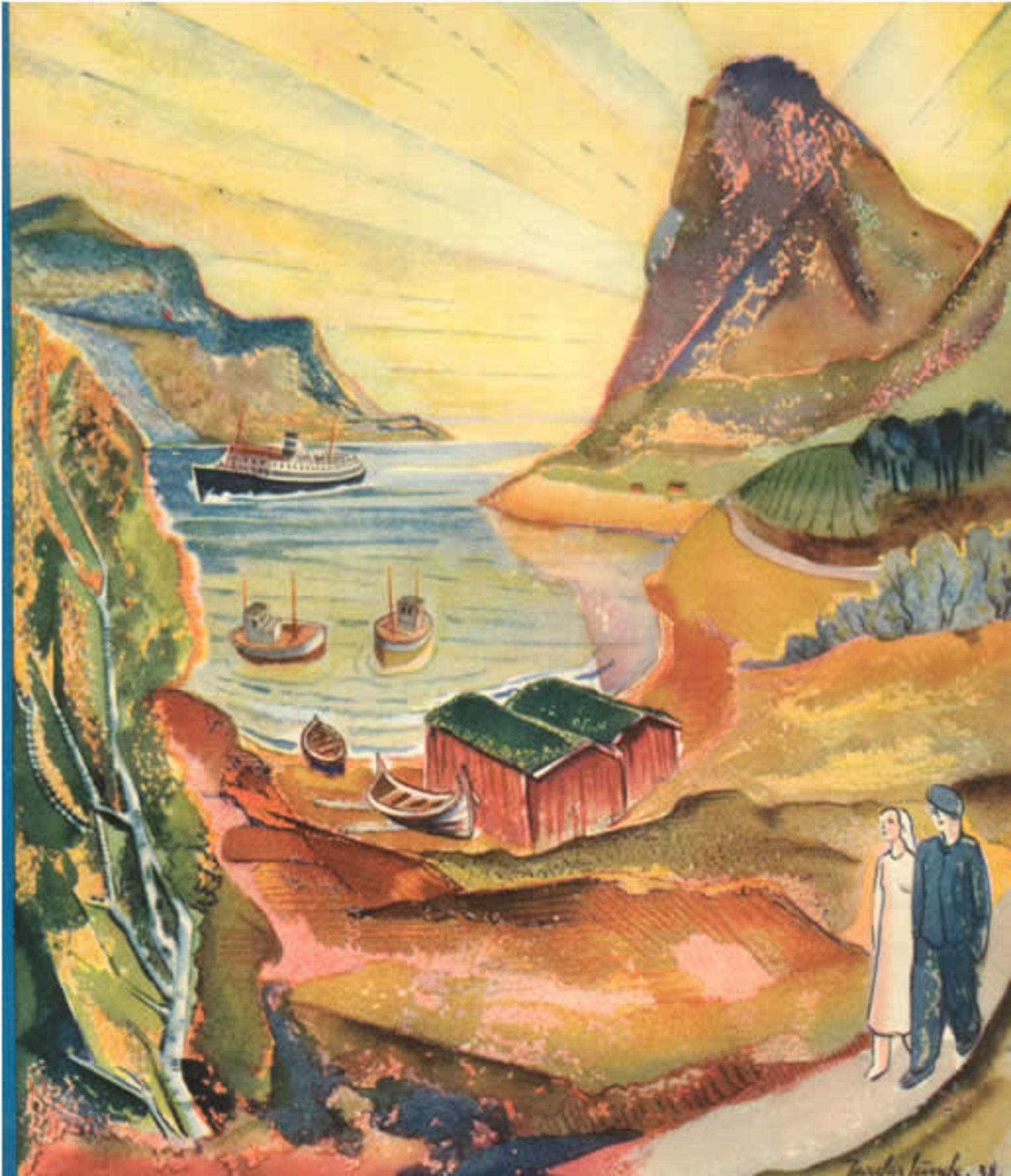 Vesteraalens Dampskibsselskab, RA/PA-1189/F/Fa/Fac/L0002/0008: -- / Akvareller til brosjyrer o.l. (udatert), 1930-1940