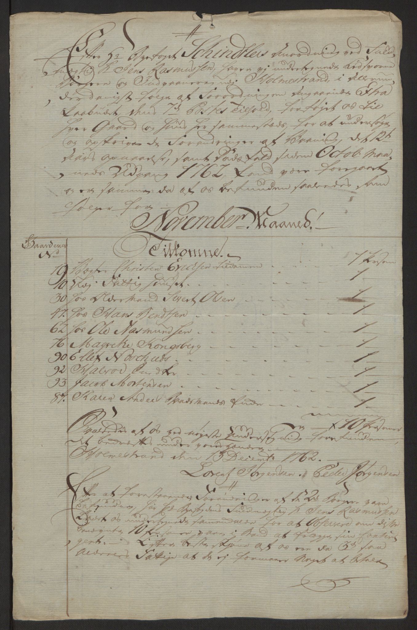 Rentekammeret inntil 1814, Reviderte regnskaper, Byregnskaper, AV/RA-EA-4066/R/Rh/L0163/0001: [H4] Kontribusjonsregnskap / Ekstraskatt, Holmestrand, 1762-1772, p. 21