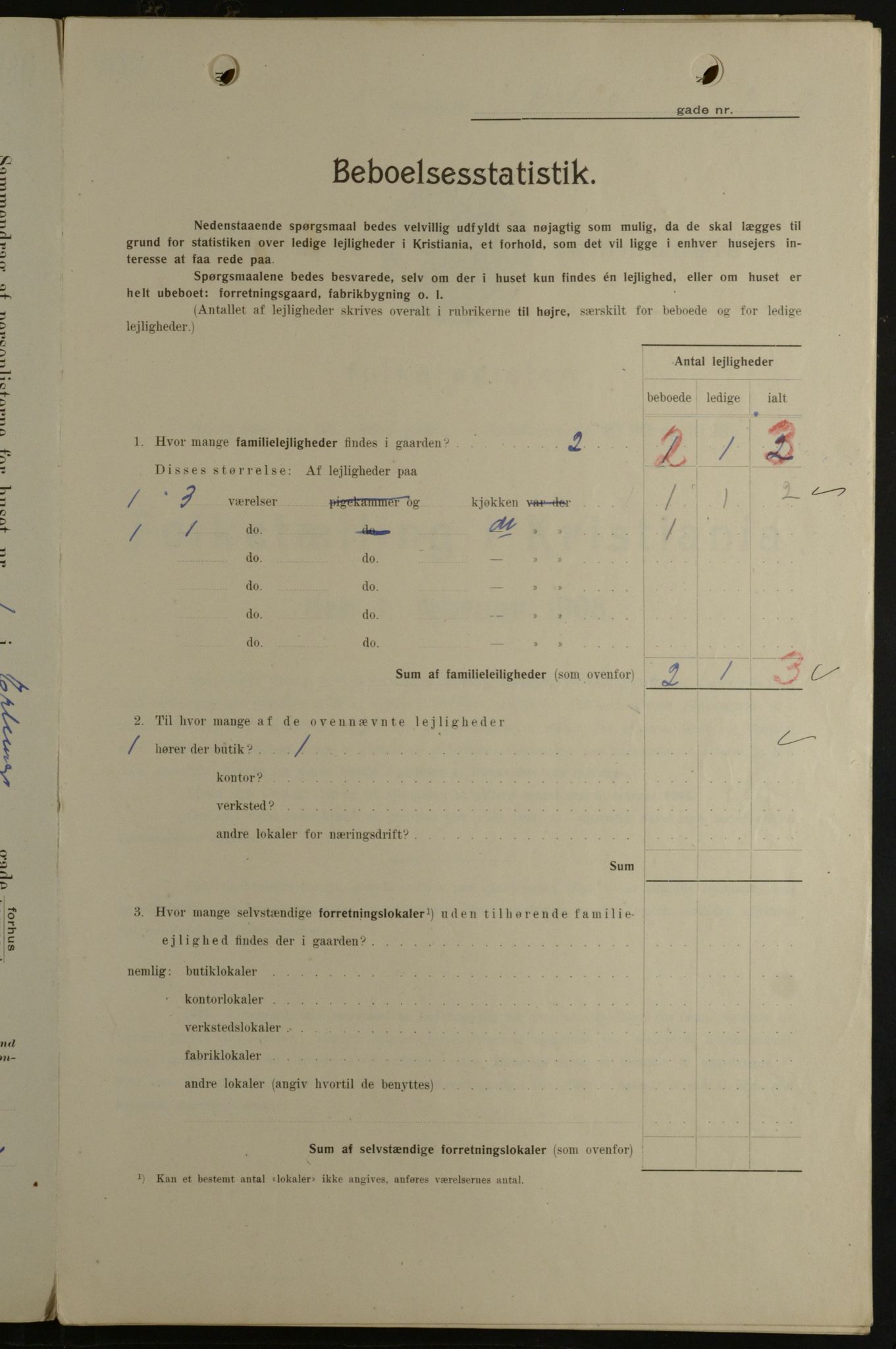 OBA, Municipal Census 1908 for Kristiania, 1908, p. 20016