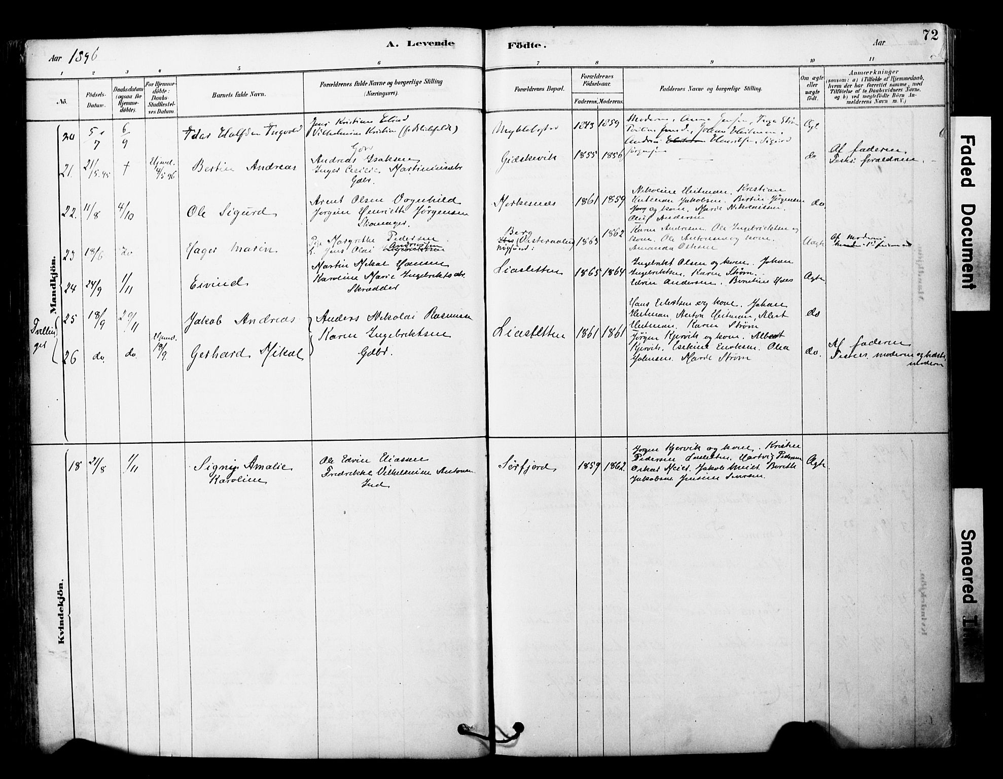 Tranøy sokneprestkontor, SATØ/S-1313/I/Ia/Iaa/L0011kirke: Parish register (official) no. 11, 1878-1904, p. 72