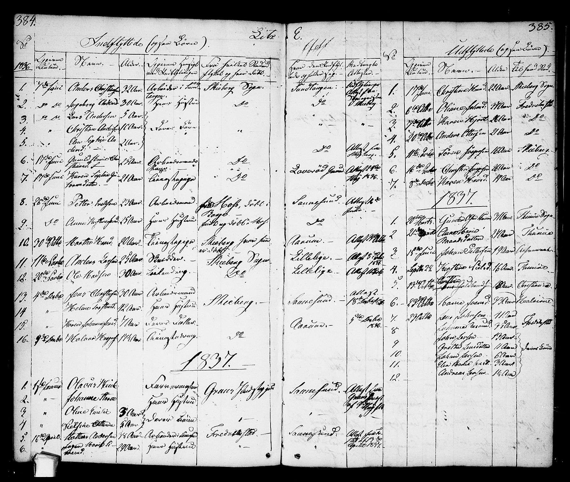 Borge prestekontor Kirkebøker, SAO/A-10903/F/Fa/L0004: Parish register (official) no. I 4, 1836-1848, p. 384-385