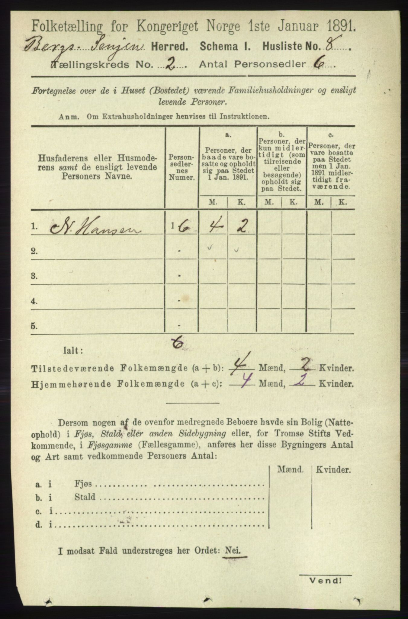 RA, 1891 census for 1929 Berg, 1891, p. 584