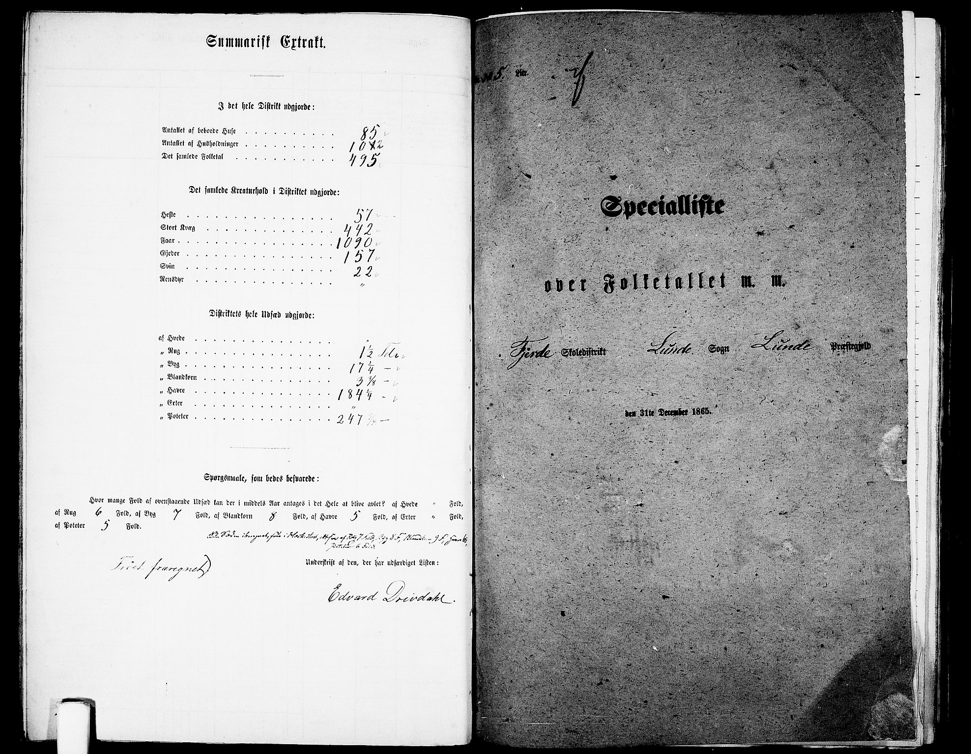 RA, 1865 census for Lund, 1865, p. 47