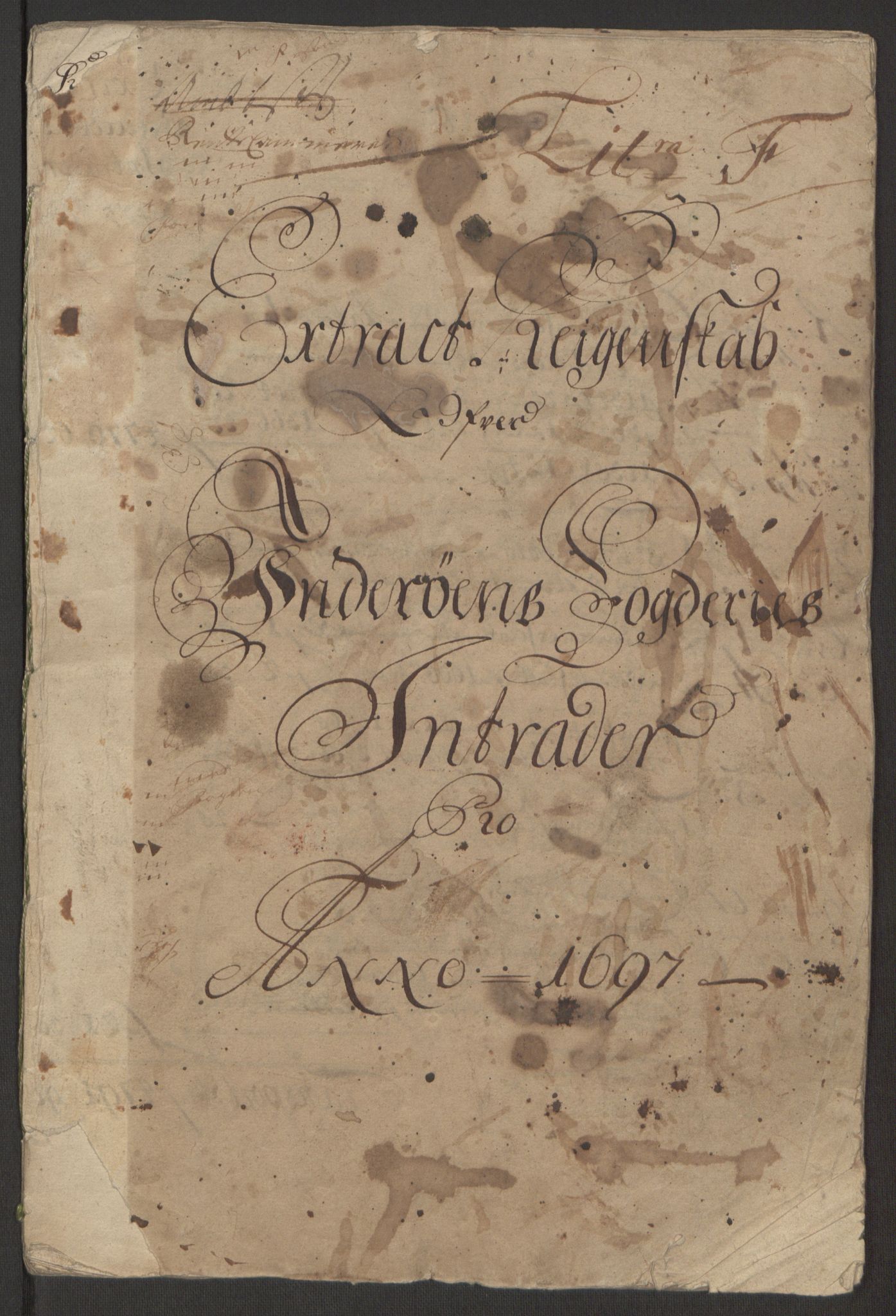 Rentekammeret inntil 1814, Reviderte regnskaper, Fogderegnskap, RA/EA-4092/R63/L4309: Fogderegnskap Inderøy, 1695-1697, p. 377