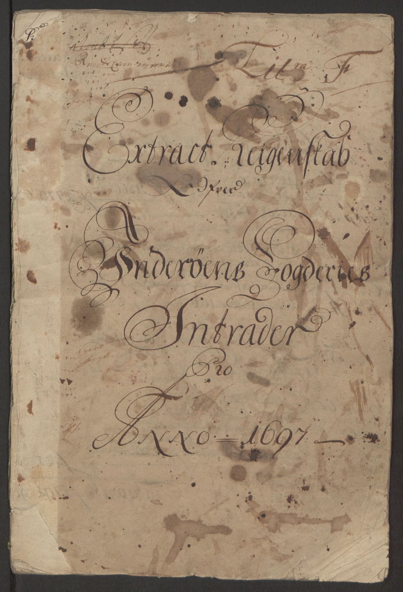 Rentekammeret inntil 1814, Reviderte regnskaper, Fogderegnskap, AV/RA-EA-4092/R63/L4309: Fogderegnskap Inderøy, 1695-1697, p. 377