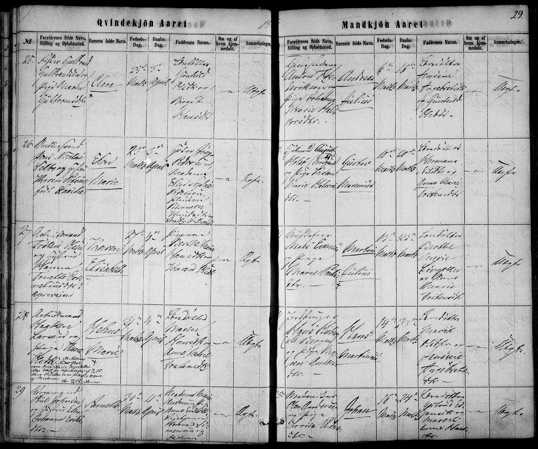 Rikshospitalet prestekontor Kirkebøker, AV/SAO-A-10309b/F/L0004: Parish register (official) no. 4, 1853-1870, p. 29