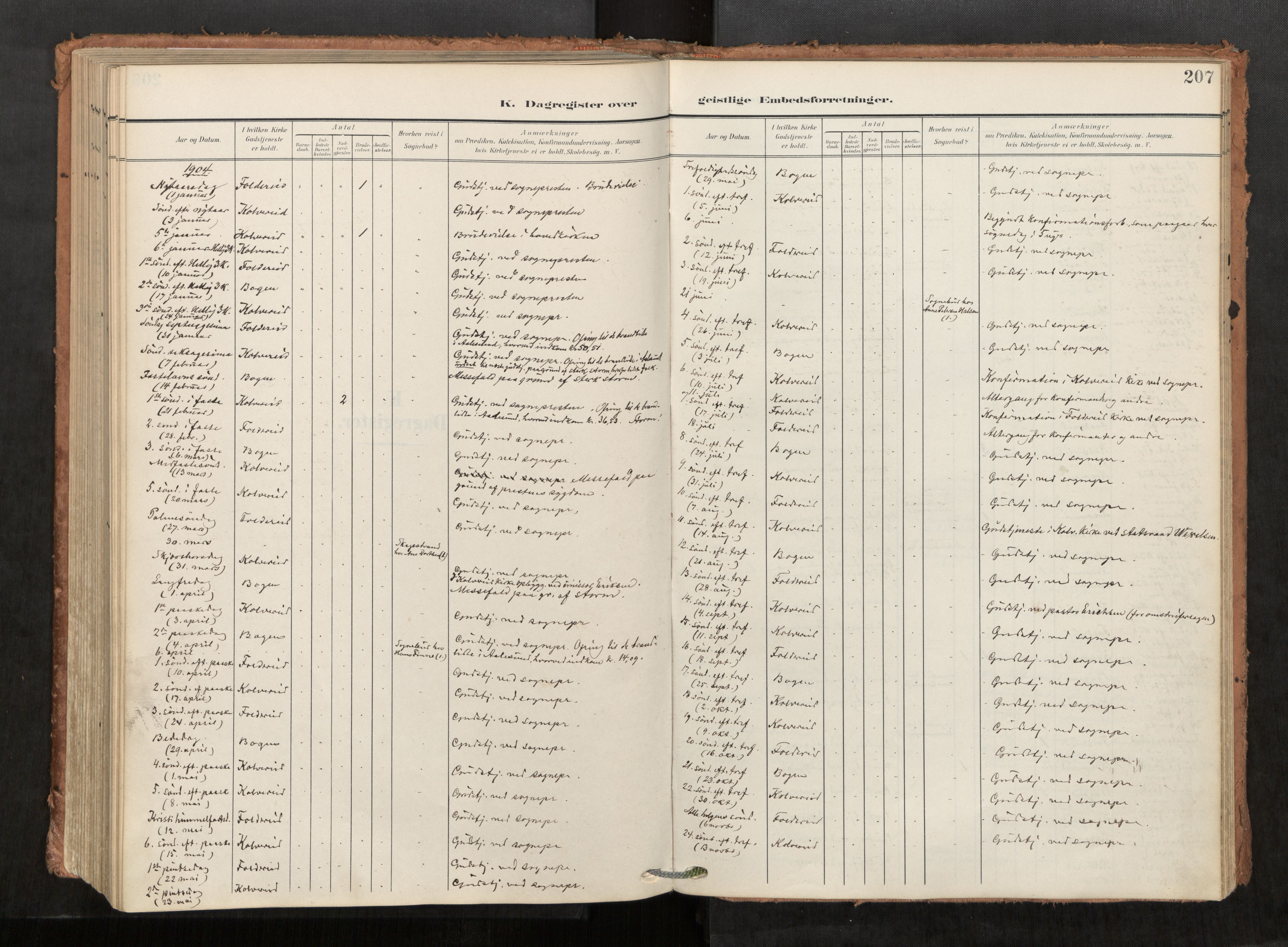 Kolvereid sokneprestkontor, SAT/A-1171/H/Ha/Haa/L0001: Parish register (official) no. 1, 1903-1922, p. 207