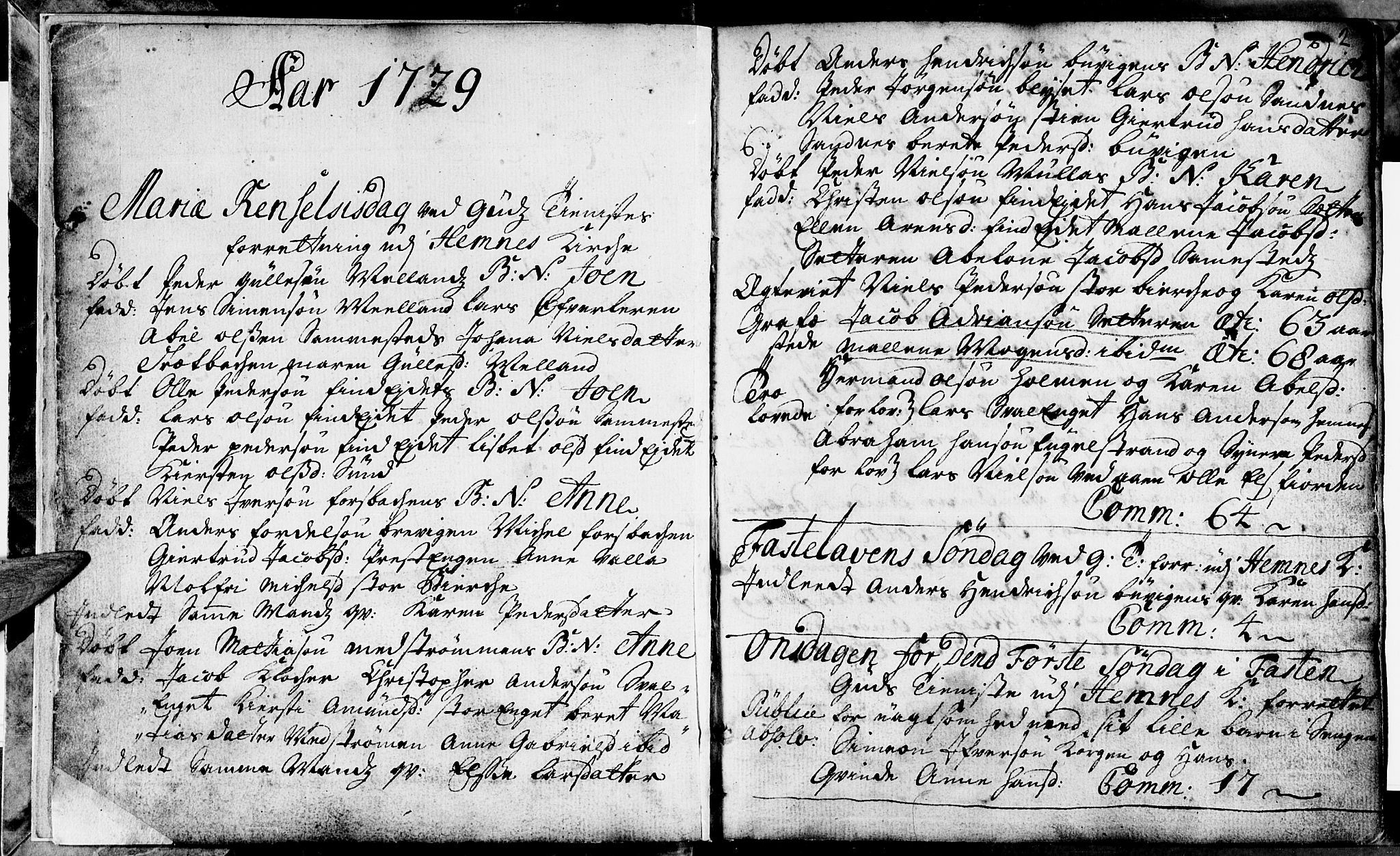 Ministerialprotokoller, klokkerbøker og fødselsregistre - Nordland, SAT/A-1459/825/L0346: Parish register (official) no. 825A02, 1729-1748, p. 2