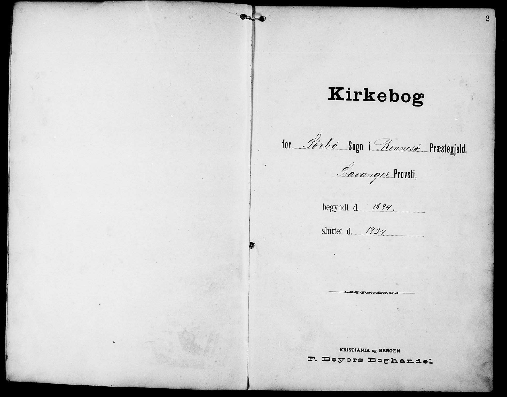 Rennesøy sokneprestkontor, SAST/A -101827/H/Ha/Hab/L0012: Parish register (copy) no. B 11, 1894-1924, p. 2