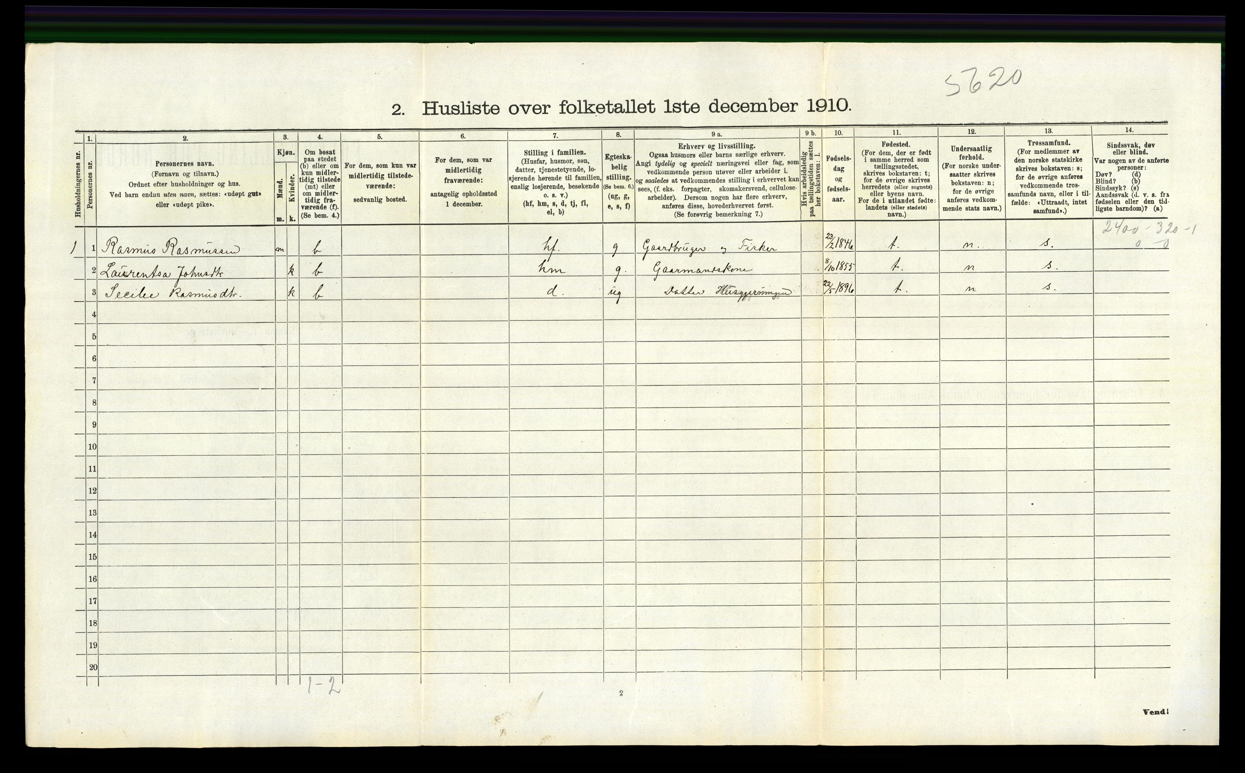 RA, 1910 census for Finnøy, 1910, p. 303