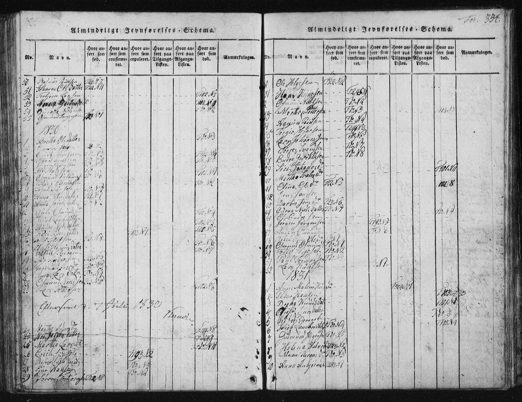 Vikedal sokneprestkontor, AV/SAST-A-101840/01/V: Parish register (copy) no. B 2, 1816-1863, p. 334