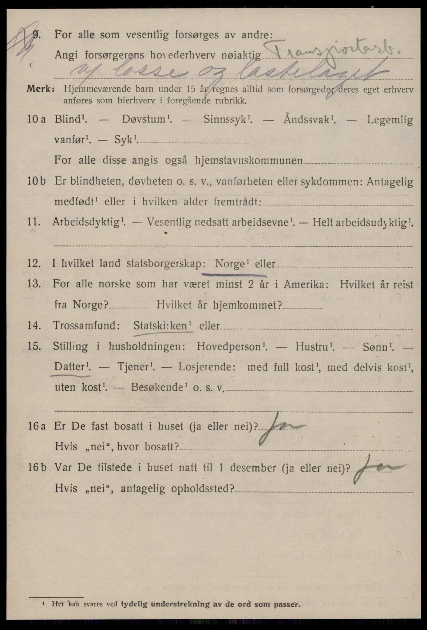 SAT, 1920 census for Kristiansund, 1920, p. 19826