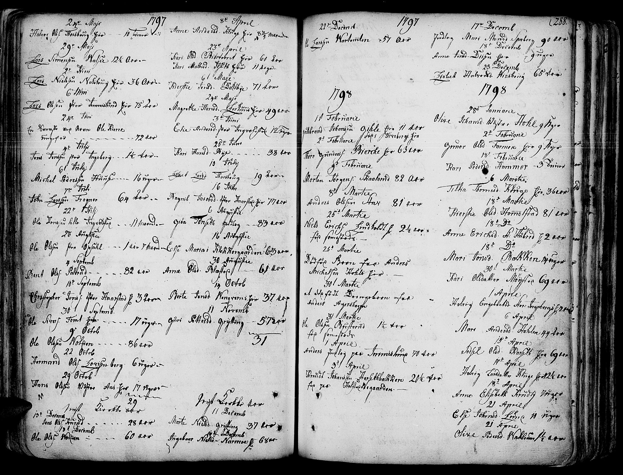 Vang prestekontor, Hedmark, AV/SAH-PREST-008/H/Ha/Haa/L0003: Parish register (official) no. 3, 1734-1809, p. 288