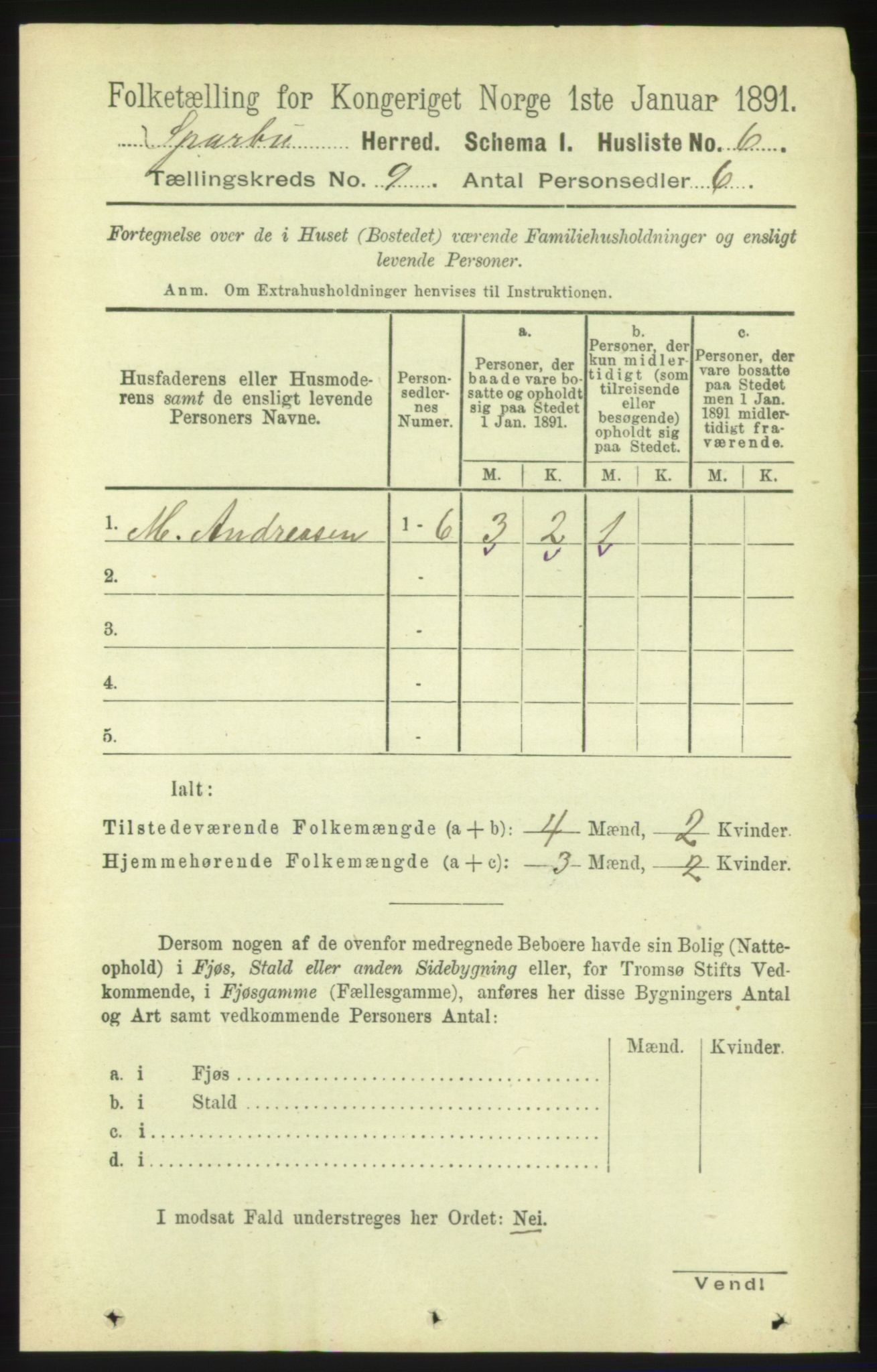 RA, 1891 census for 1731 Sparbu, 1891, p. 3018