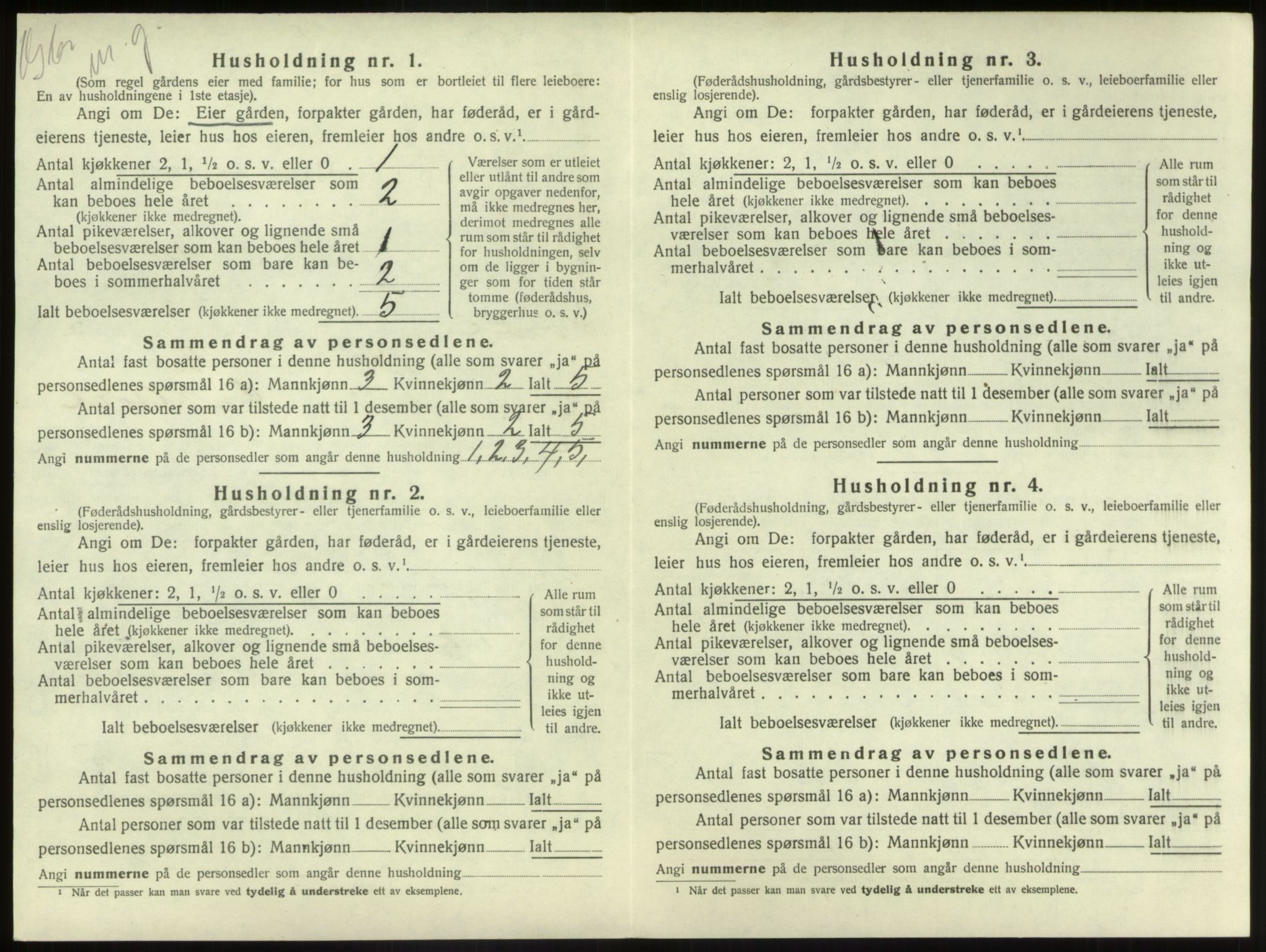 SAB, 1920 census for Førde, 1920, p. 269