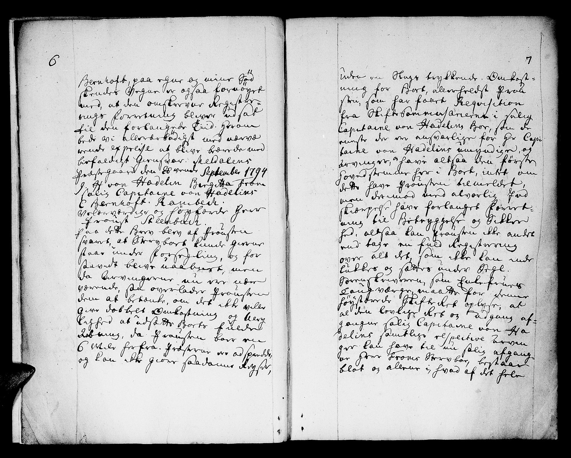 Dalene prosti, AV/SAT-A-6518/1/G/Gc/L0003: Skifteprotokoll for skiftet etter sokneprest Niels Gaische From., 1793-1795, p. 6-7