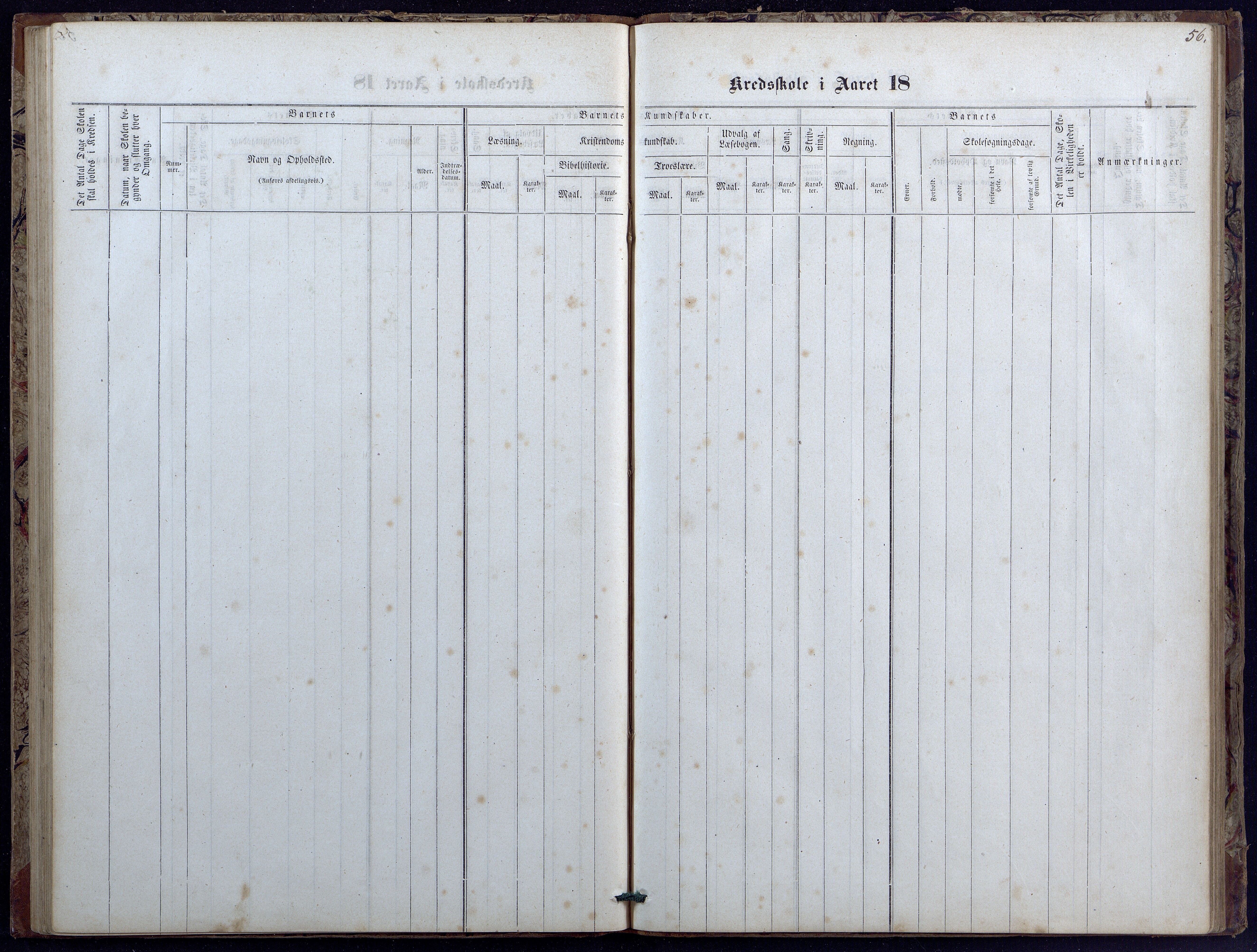 Evje kommune, Landsverk/Omland/Rosseland skolekretser, AAKS/KA0937-550d/F1/L0001: Skoleprotokoll for Landsverk, Omland, Rosseland skolekretser, 1863-1888, p. 56